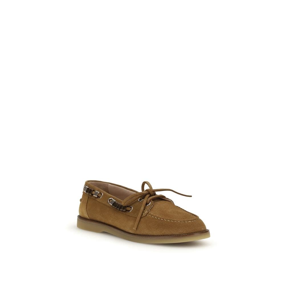 PINKO Brown Calf Leather Bos Taurus Slip-On Loafers - 2