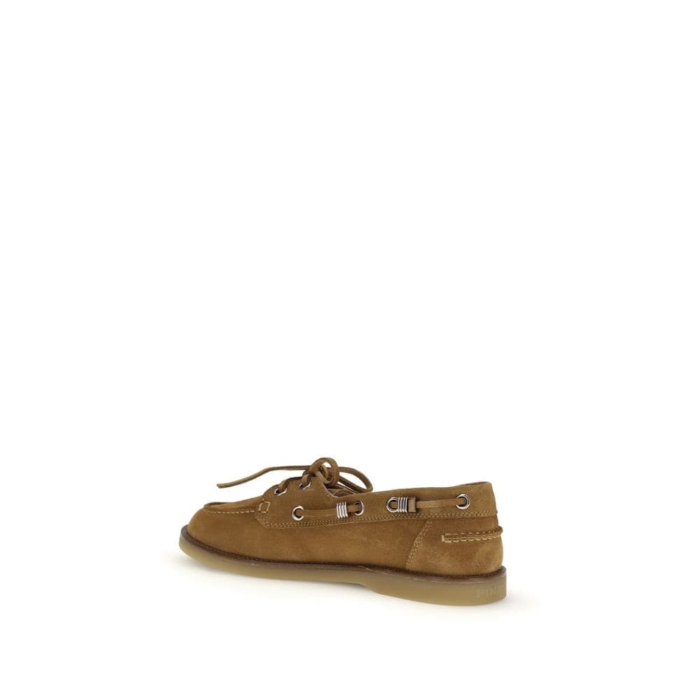 PINKO Brown Calf Leather Bos Taurus Slip-On Loafers - 3