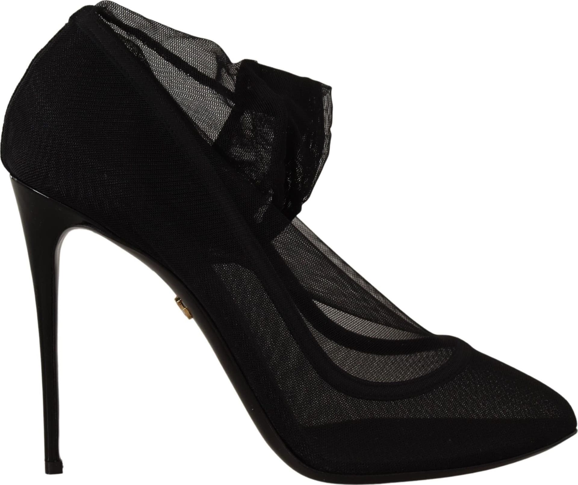 Dolce & Gabbana Black Tulle Stretch Boots Pumps Shoes - 4