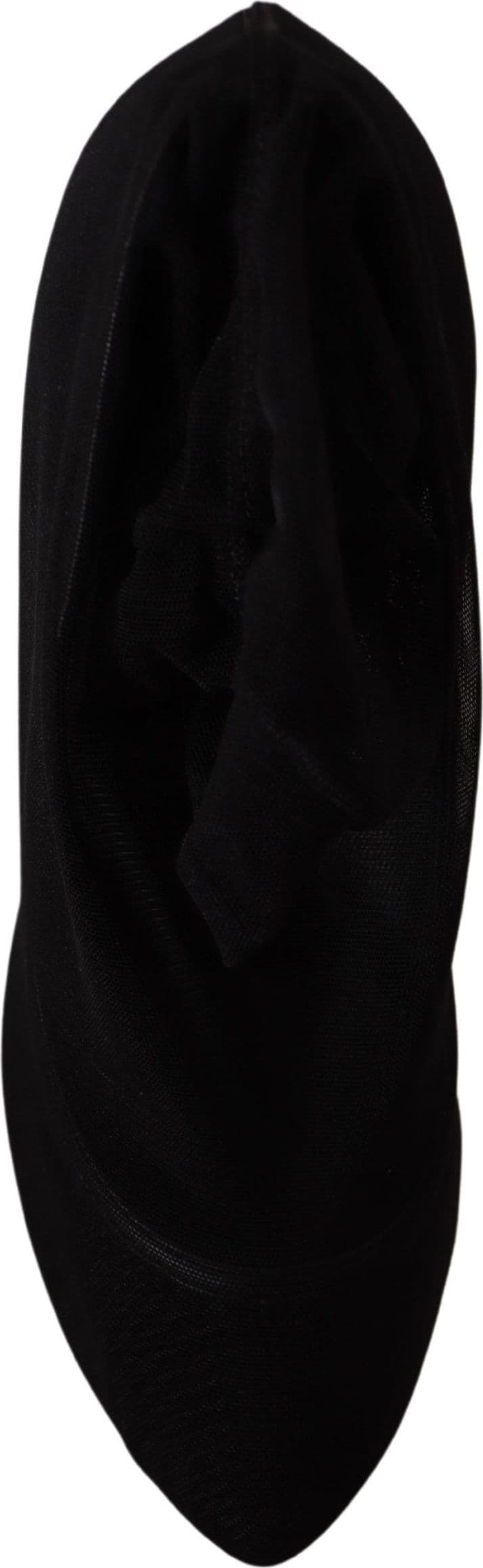 Dolce & Gabbana Black Tulle Stretch Boots Pumps Shoes - 6