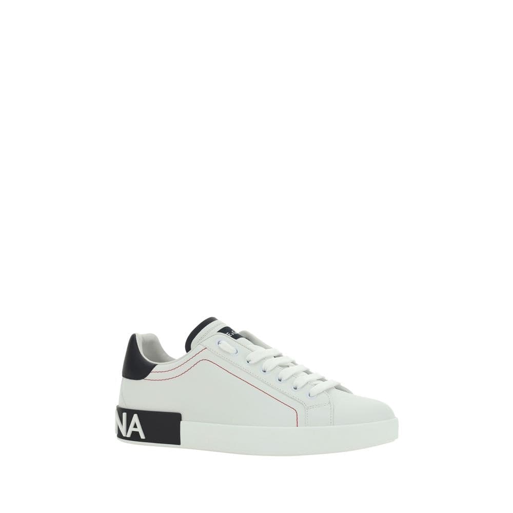 Dolce & Gabbana White Calf Leather Bos Taurus Low Top Sneakers - 2