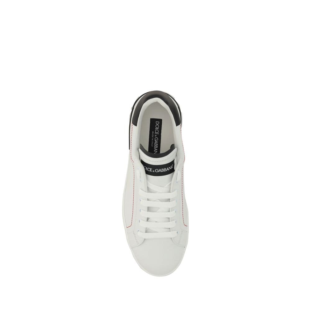 Dolce & Gabbana White Calf Leather Bos Taurus Low Top Sneakers - 4