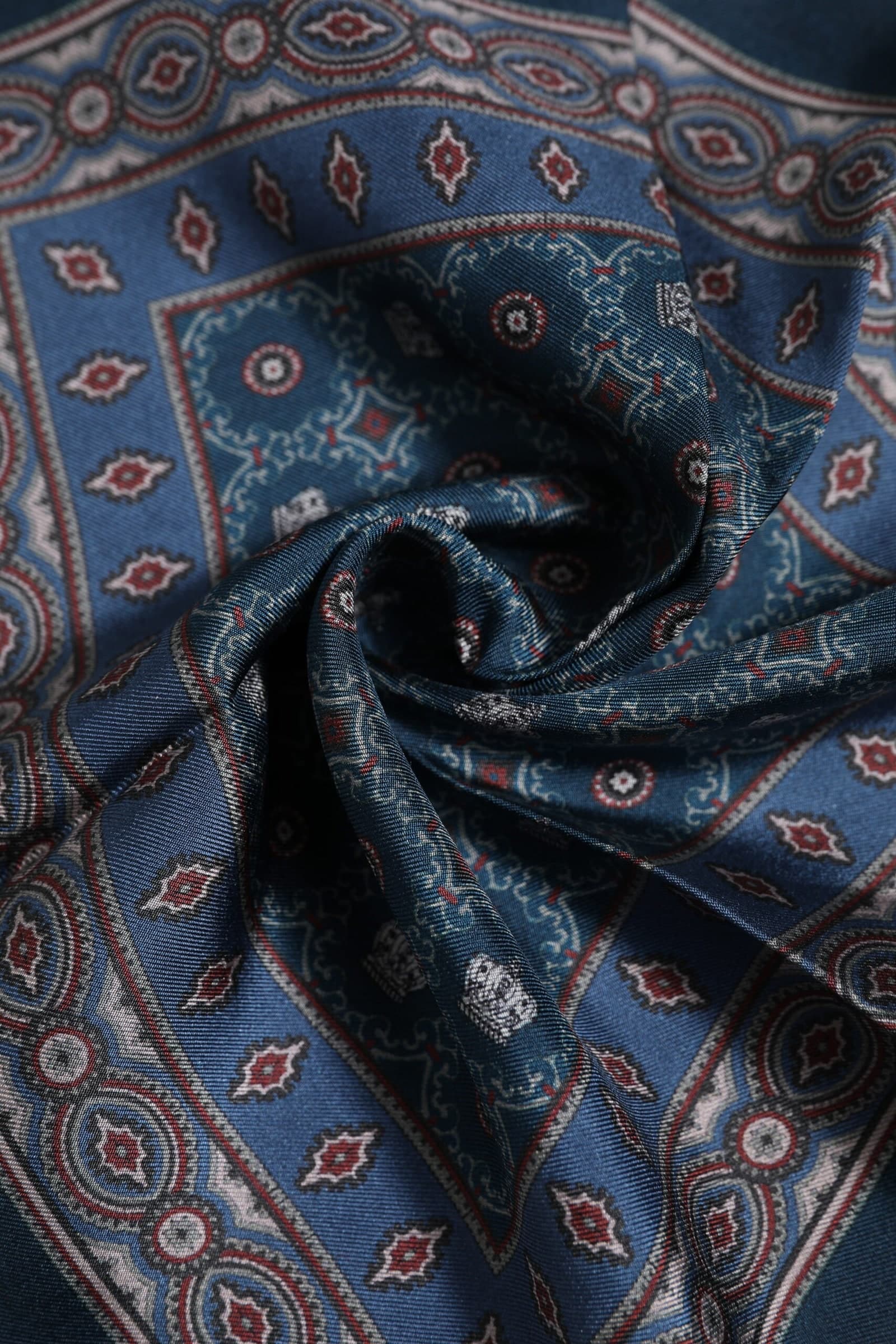 Dolce & Gabbana Blue Printed Silk Square Men Foulard Scarf - 5