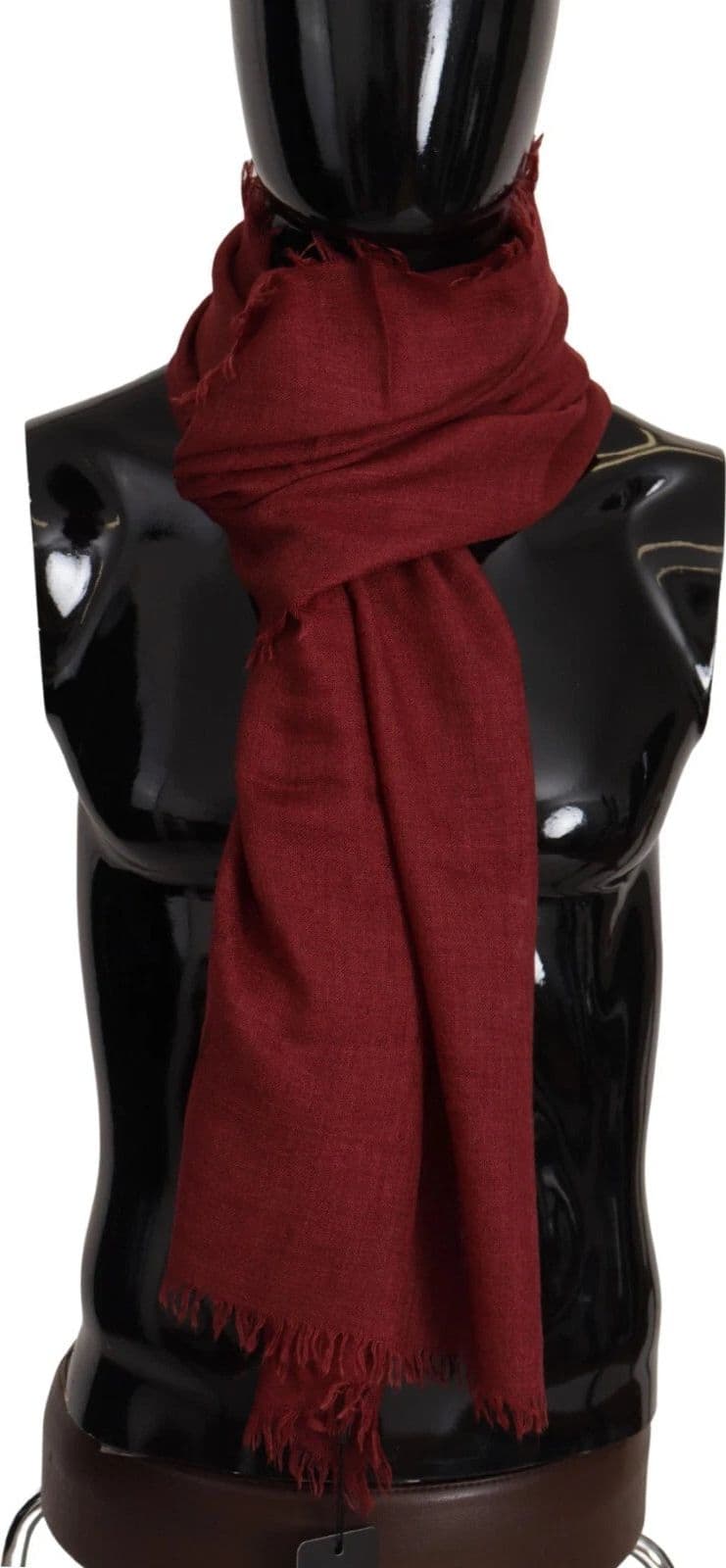 Dolce & Gabbana Red DG Crown Cashmere Silk Shawl Fringe Wrap Scarf - 2