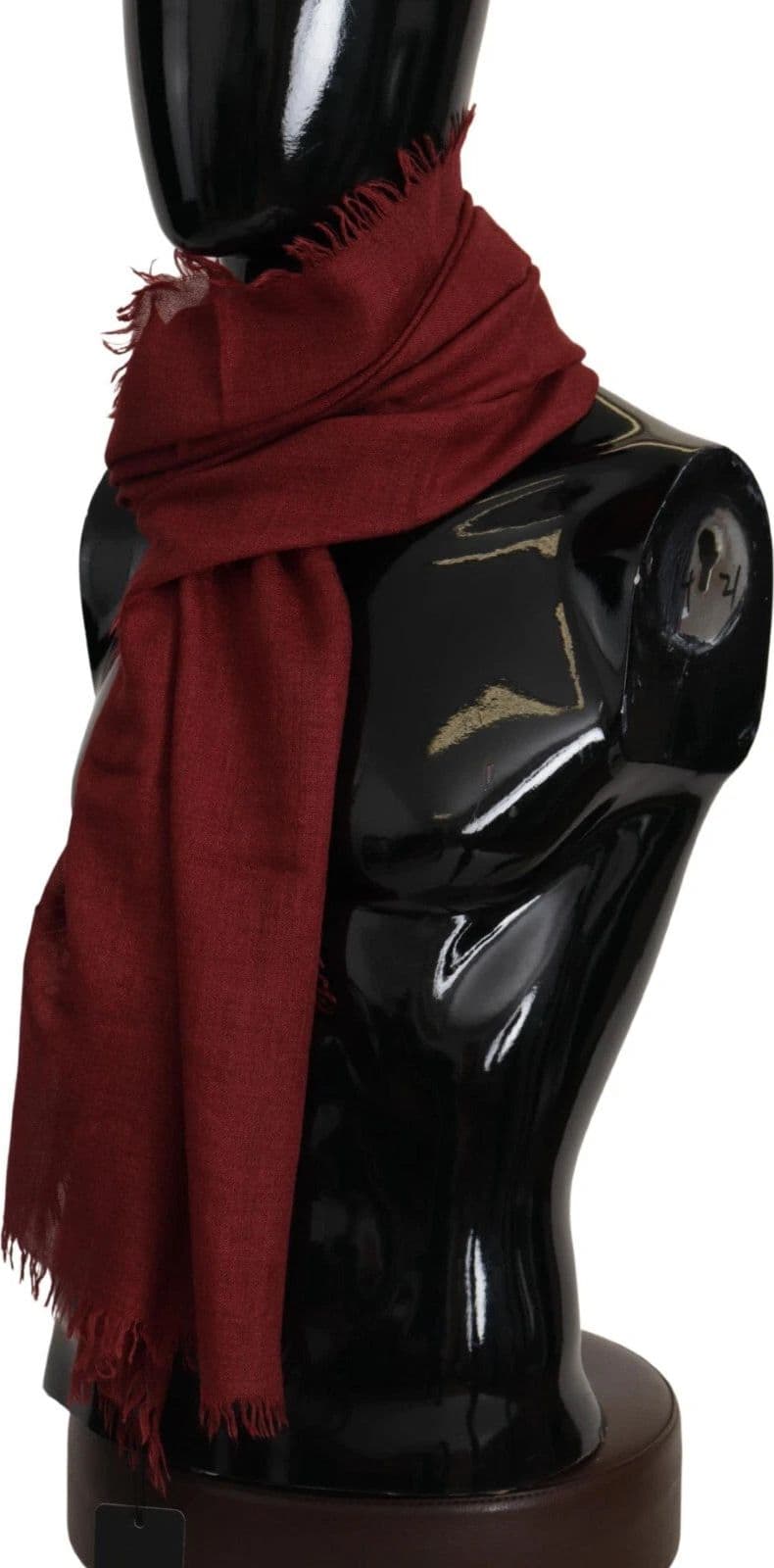Dolce & Gabbana Red DG Crown Cashmere Silk Shawl Fringe Wrap Scarf - 3