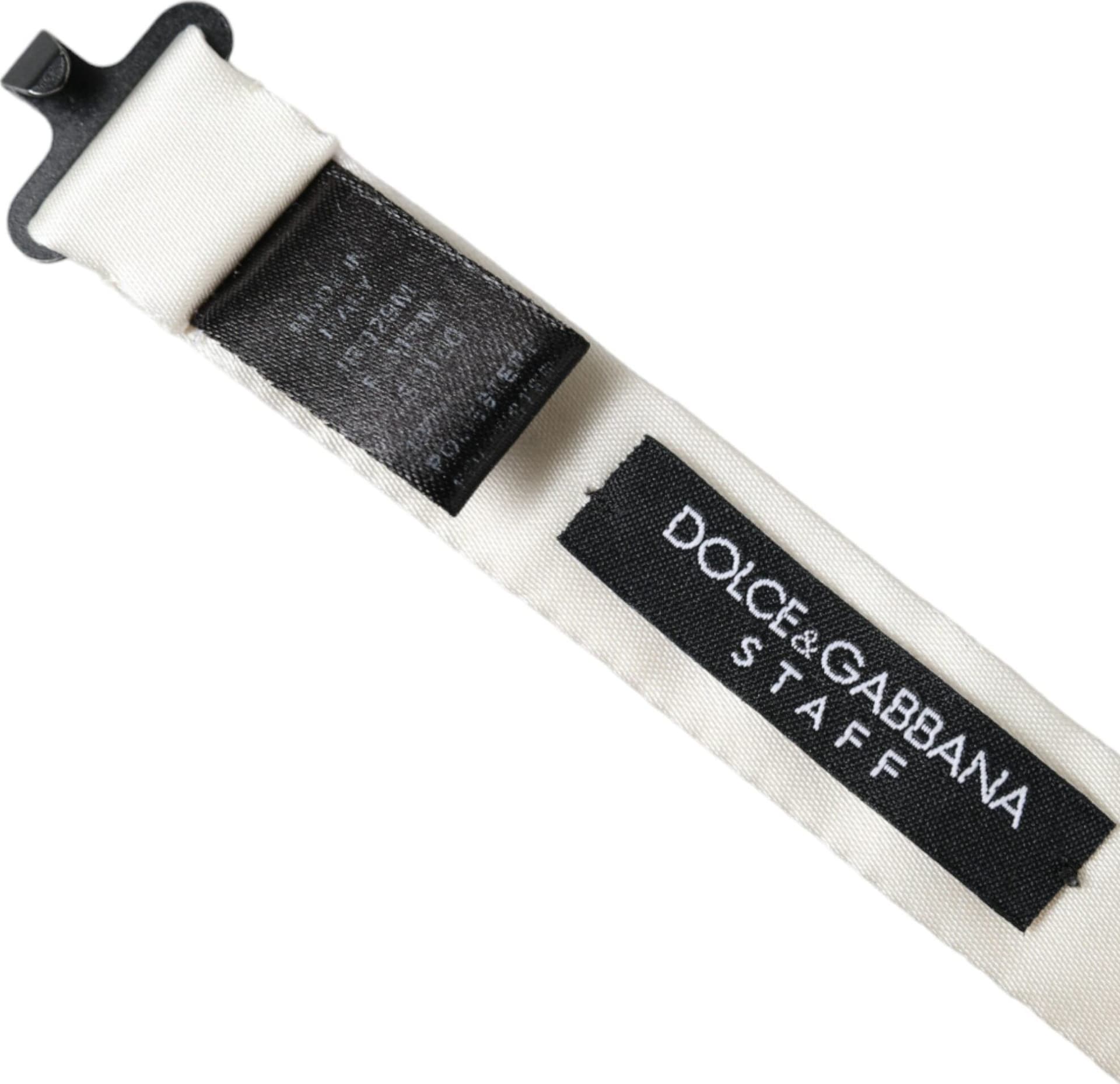 Dolce & Gabbana White Black Polka Dot Polyester Bow Tie Men - 4