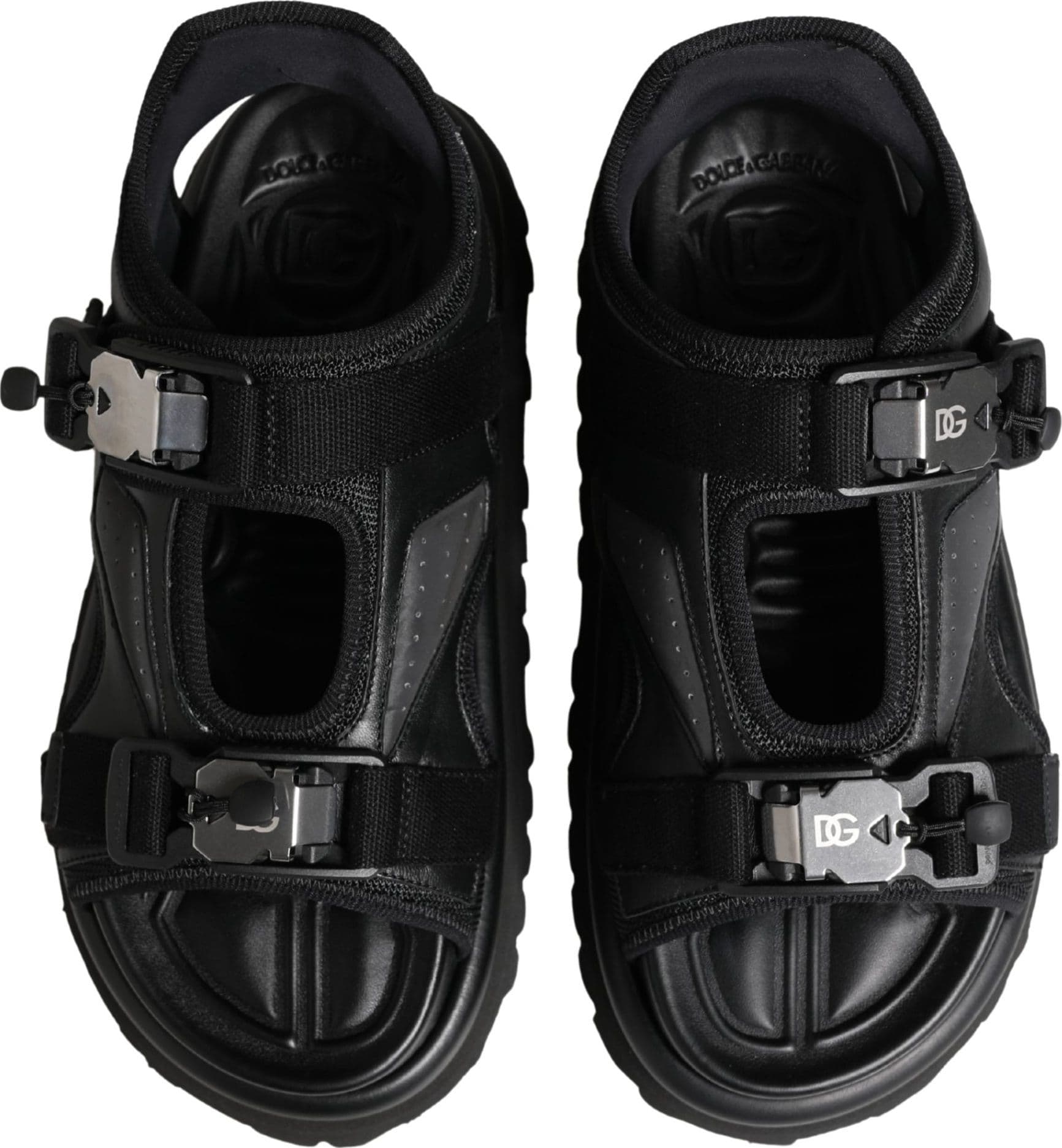 Dolce & Gabbana Black Logo Detailed Men Chunky Sandals Shoes - 2