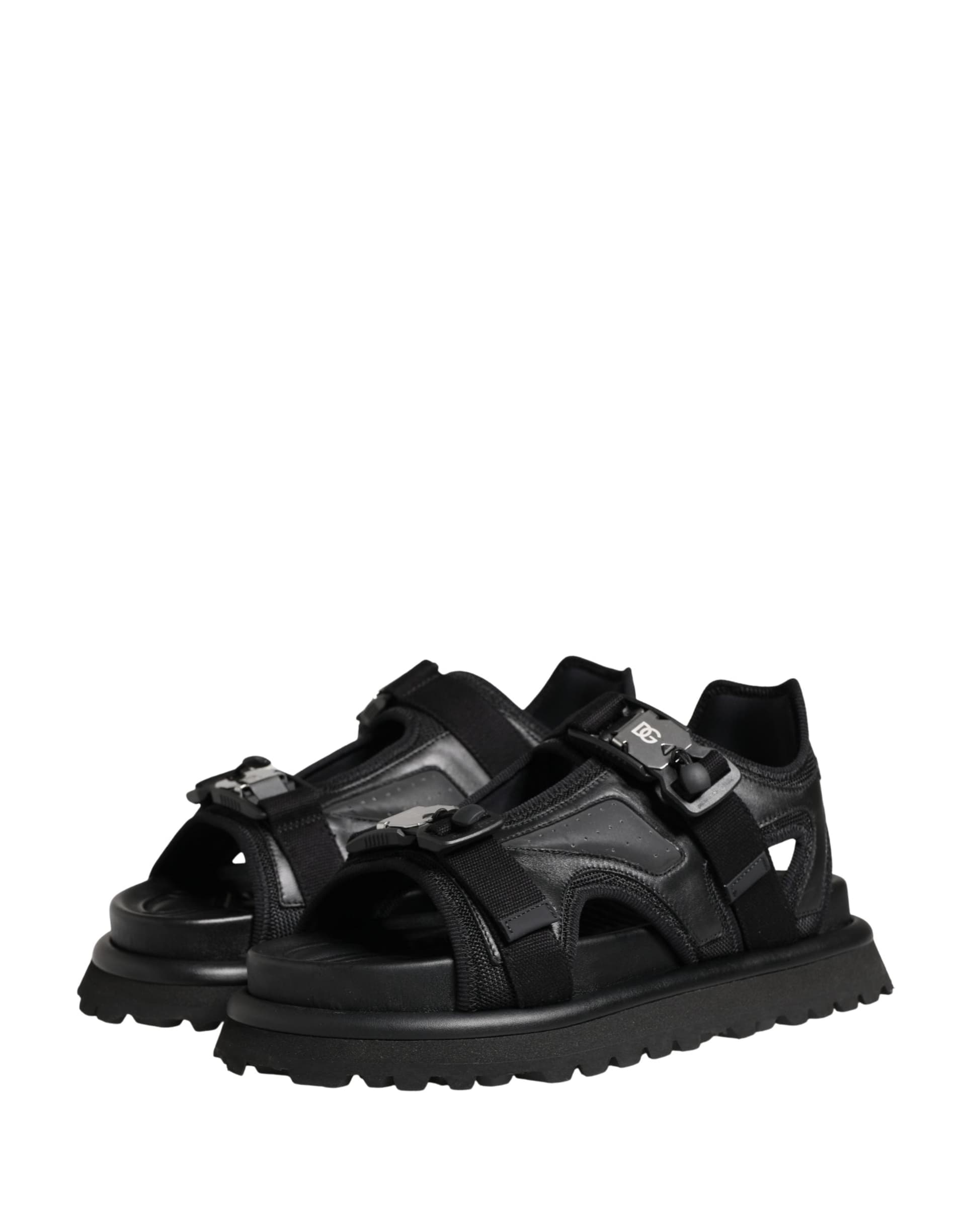 Dolce & Gabbana Black Logo Detailed Men Chunky Sandals Shoes - 3