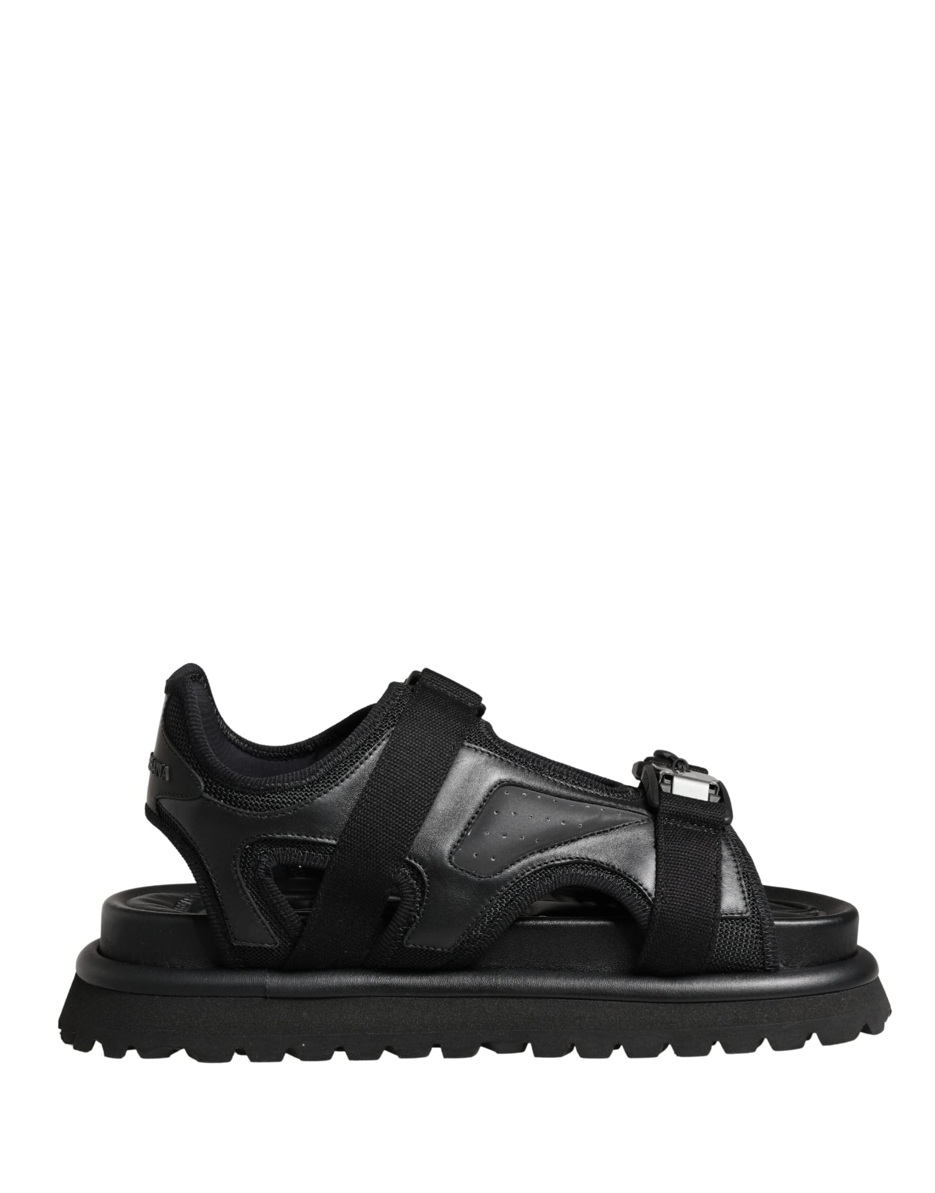 Dolce & Gabbana Black Logo Detailed Men Chunky Sandals Shoes - 7