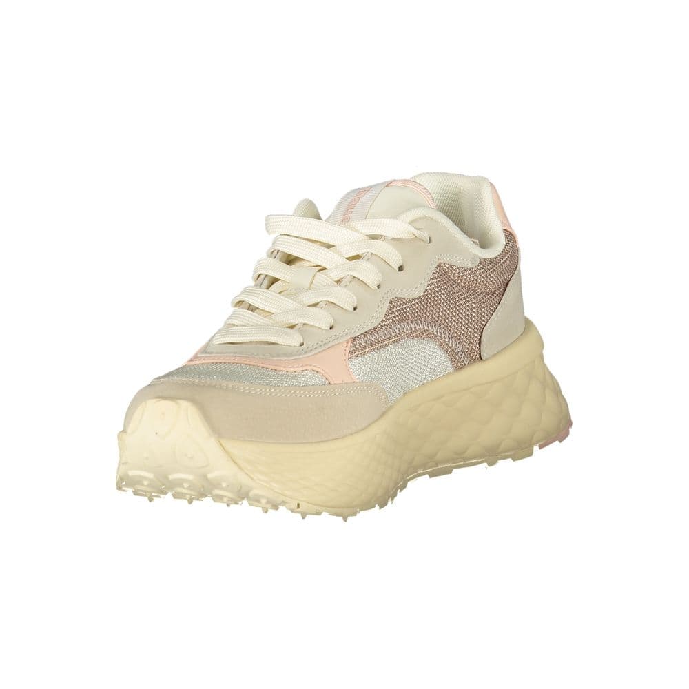 Blauer Beige Polyurethane Women Sneaker - 3