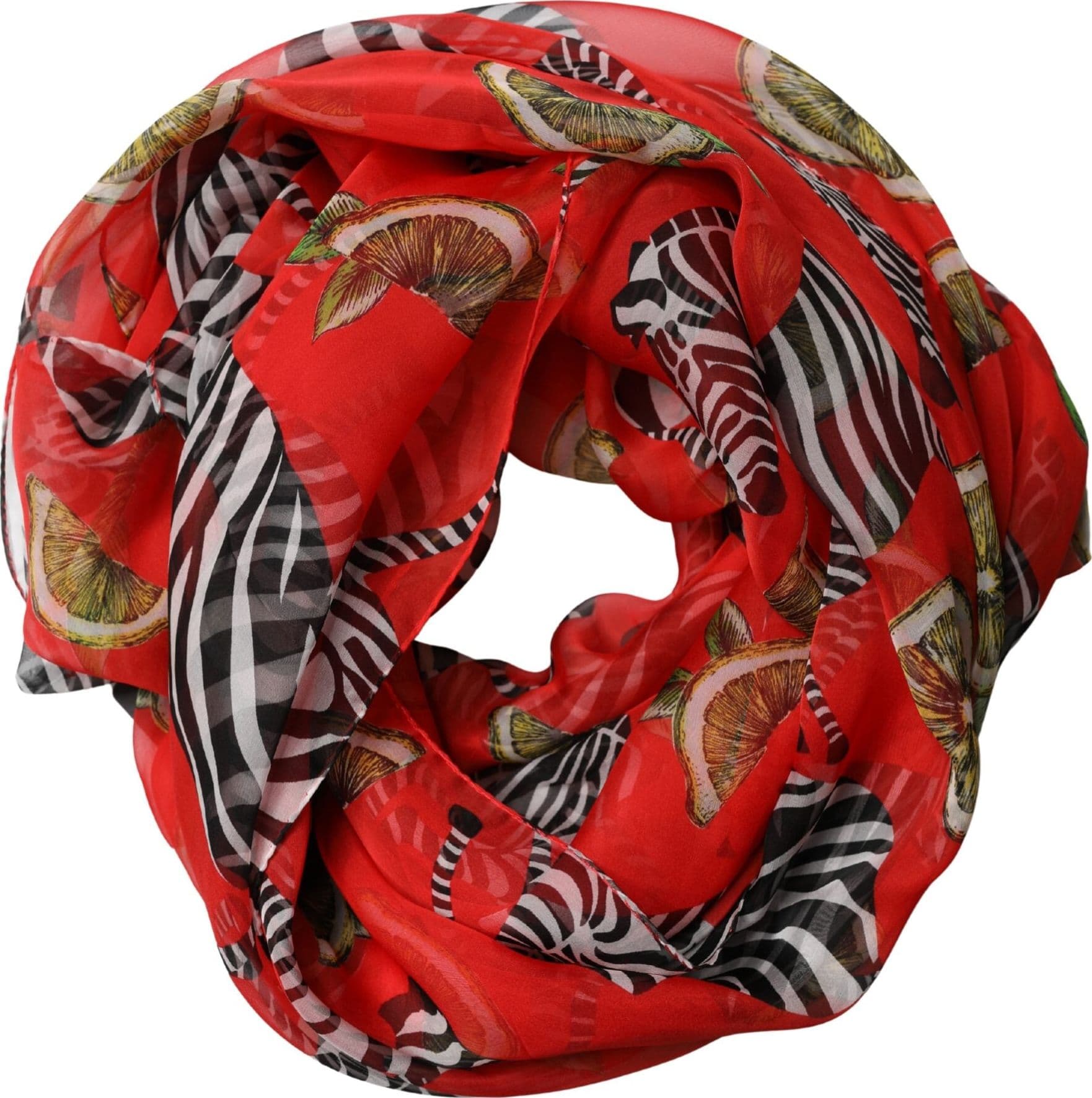 Dolce & Gabbana Red Zebra Print Silk Wrap Shawl Stole 200cm x 132cm Scarf - 5