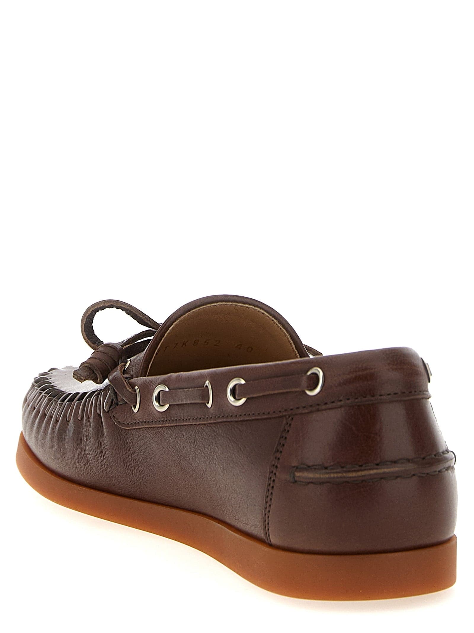 Valentino Garavani Brown Buffalo Leather Moccassin - 3