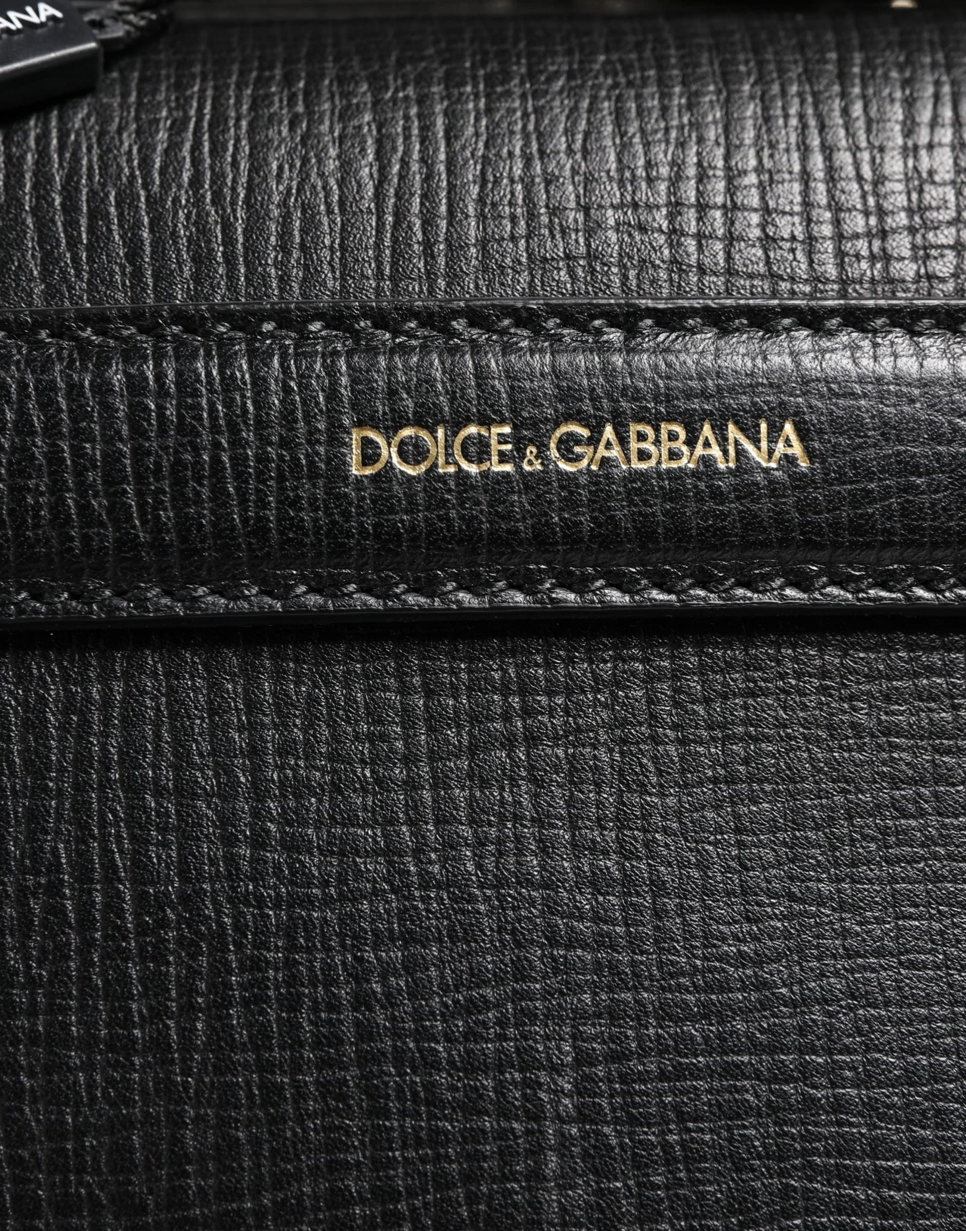 Dolce & Gabbana Black Car Man Applique Leather Weekender Borse Bag - 4