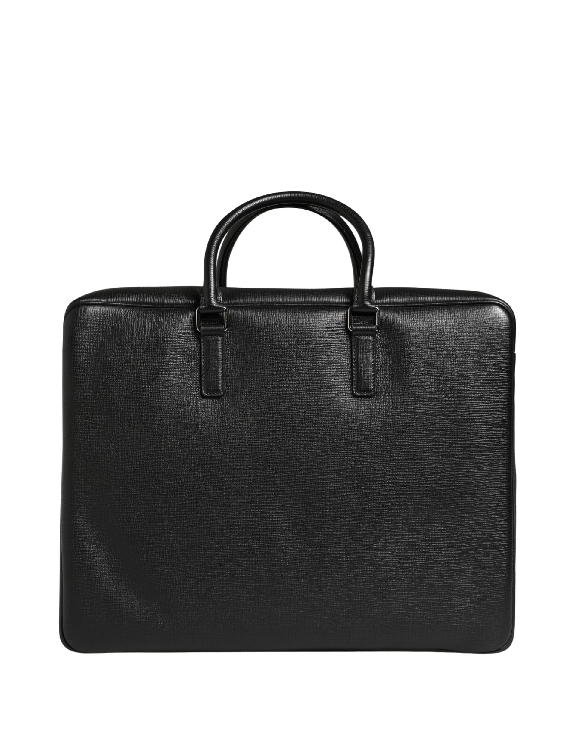 Dolce & Gabbana Black Car Man Applique Leather Weekender Borse Bag - 6