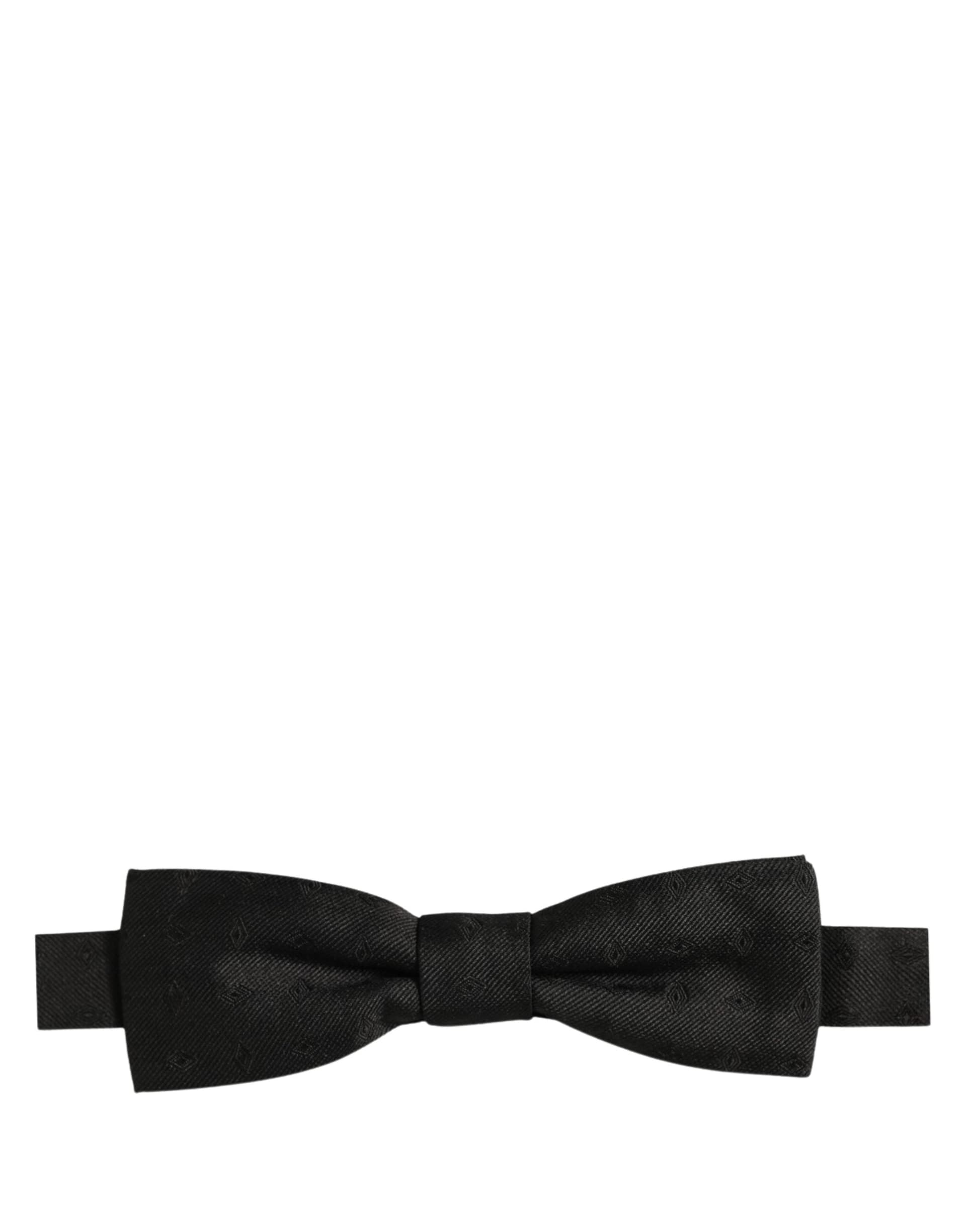 Dolce & Gabbana Men Black 100% Silk Adjustable Neck Papillon Bow Tie - 3