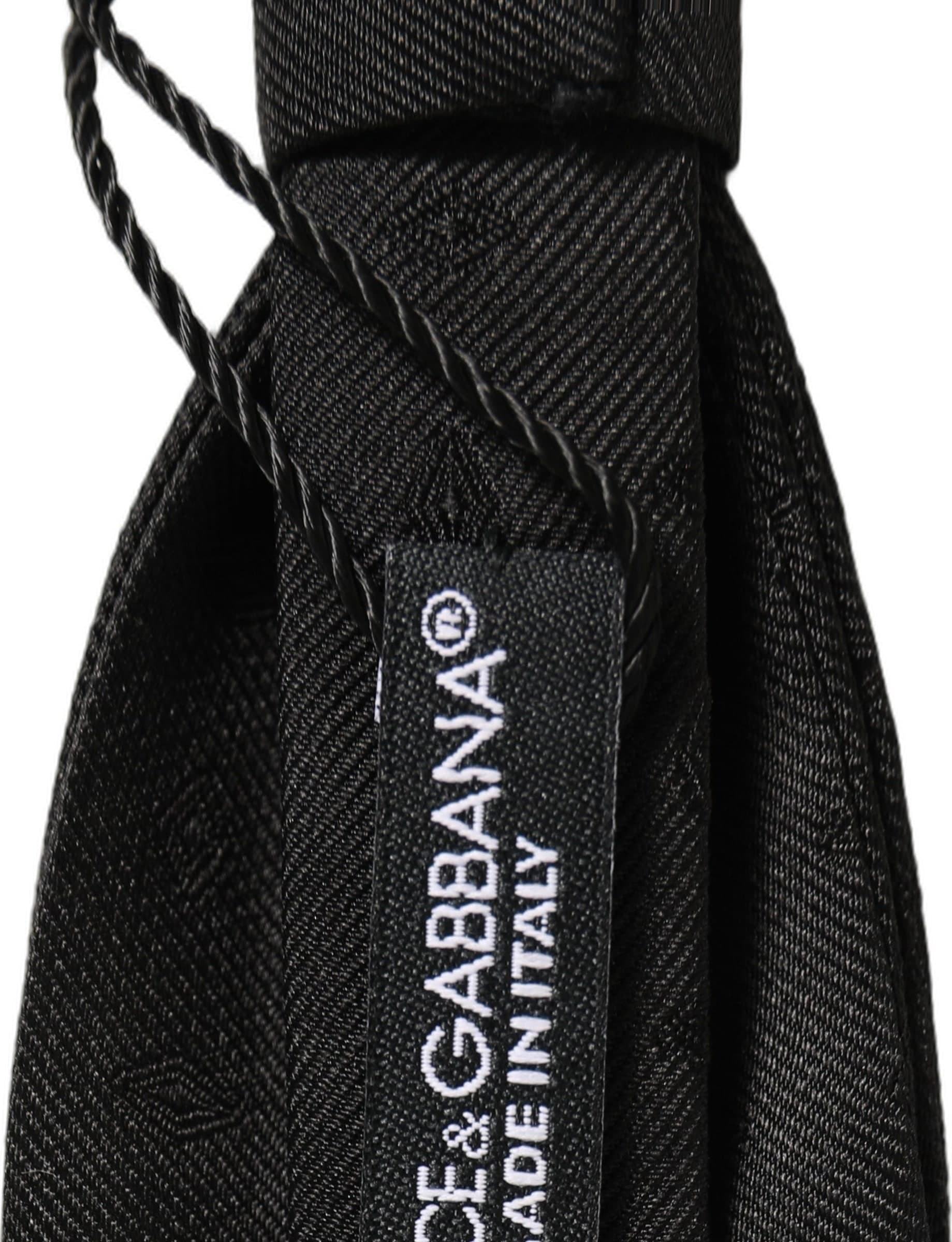 Dolce & Gabbana Men Black 100% Silk Adjustable Neck Papillon Bow Tie - 5