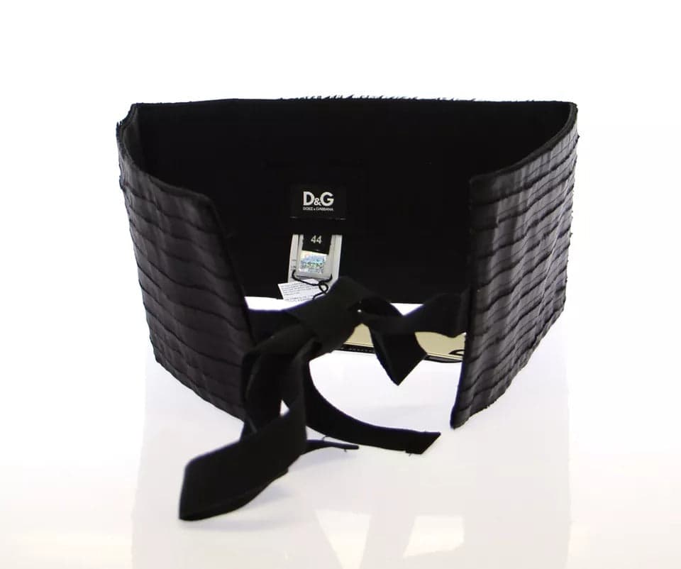 Dolce & Gabbana Black Silk Womens Waist Cummerbund - 5