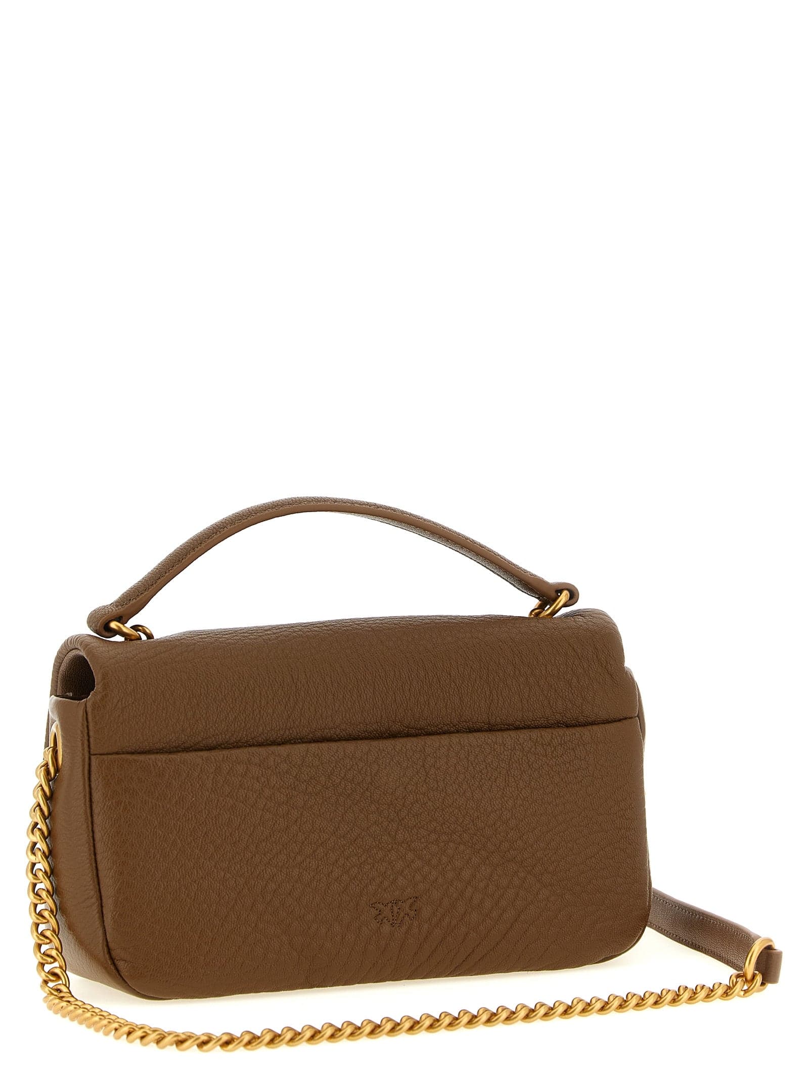 PINKO Brown Lamb Leather Shoulder Bag - 2