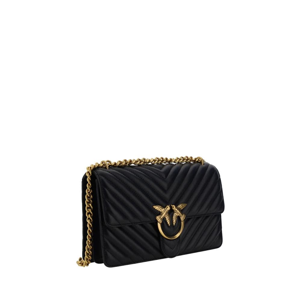 PINKO Black Calf Leather Bos Taurus Shoulder Bag - 2