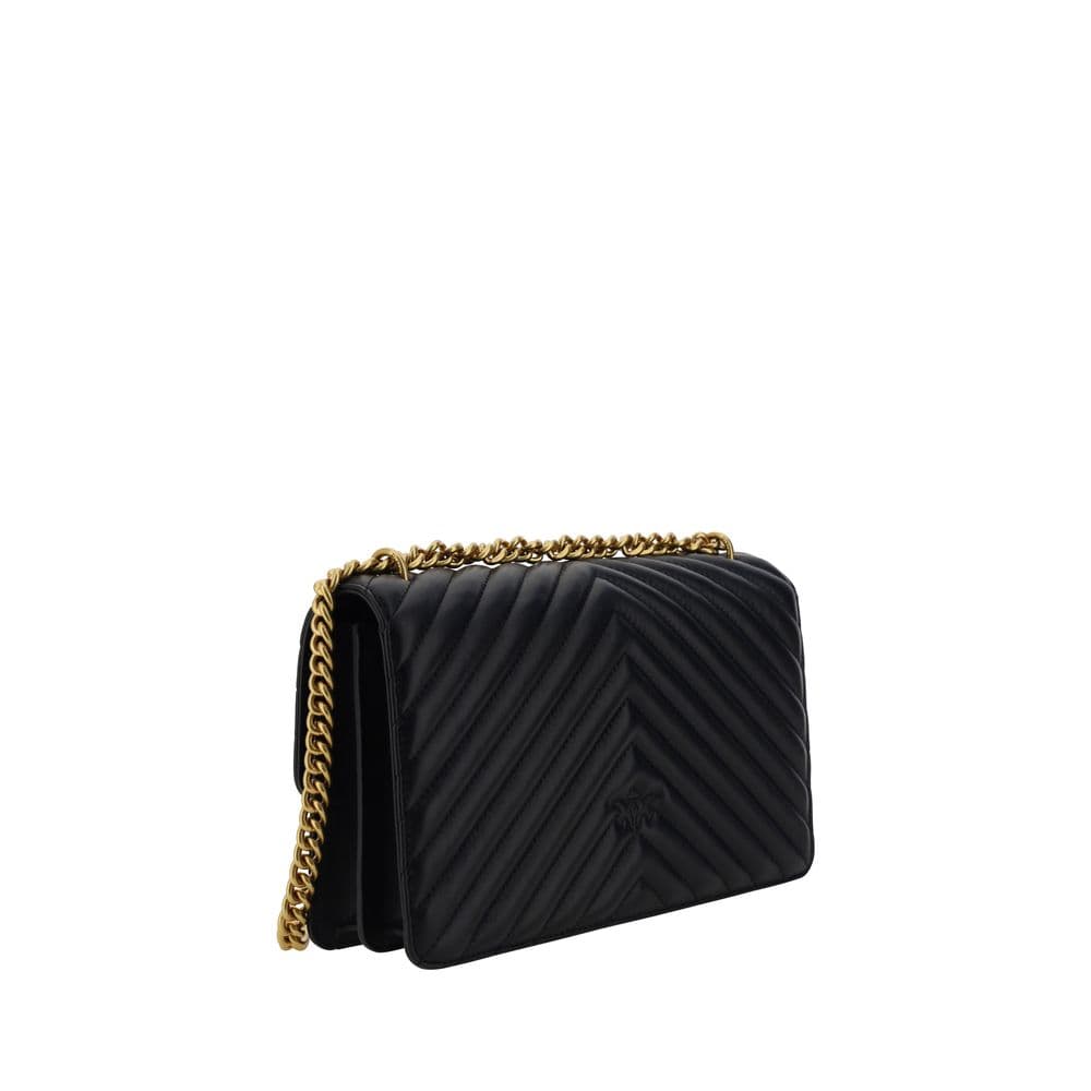 PINKO Black Calf Leather Bos Taurus Shoulder Bag - 3
