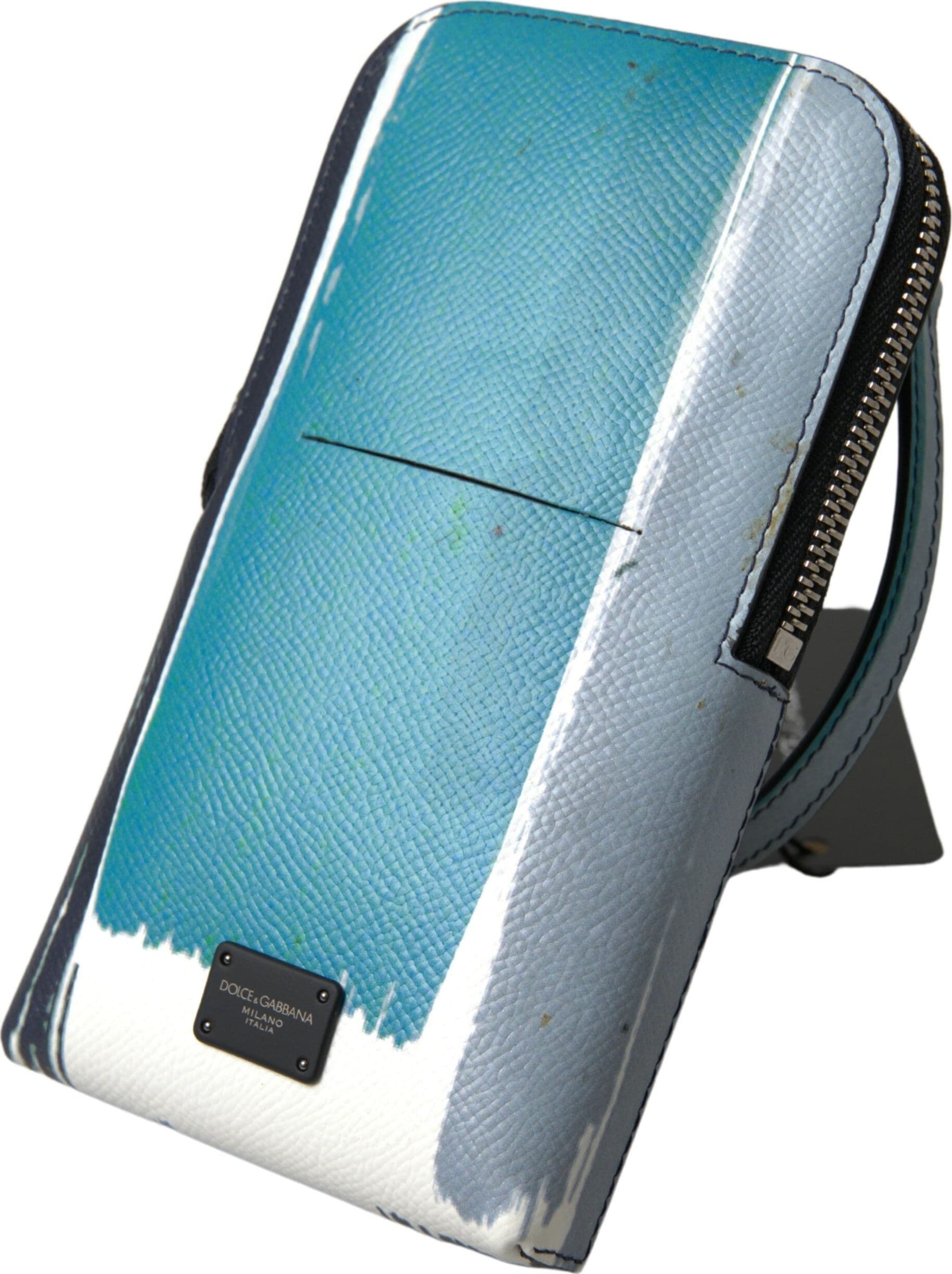 Dolce & Gabbana Blue Leather Purse Crossbody Sling Phone Bag Unisex - 2