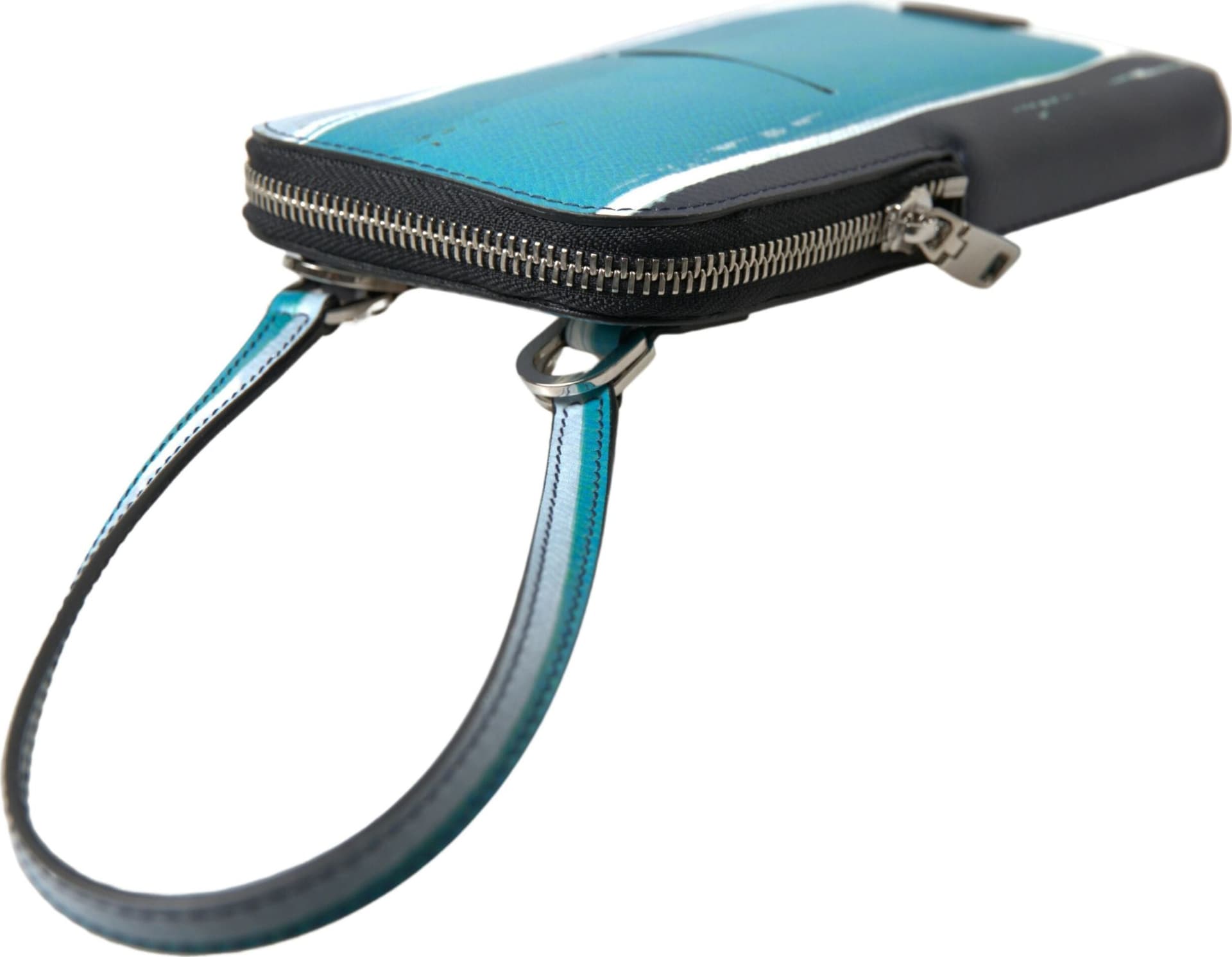 Dolce & Gabbana Blue Leather Purse Crossbody Sling Phone Bag Unisex - 6