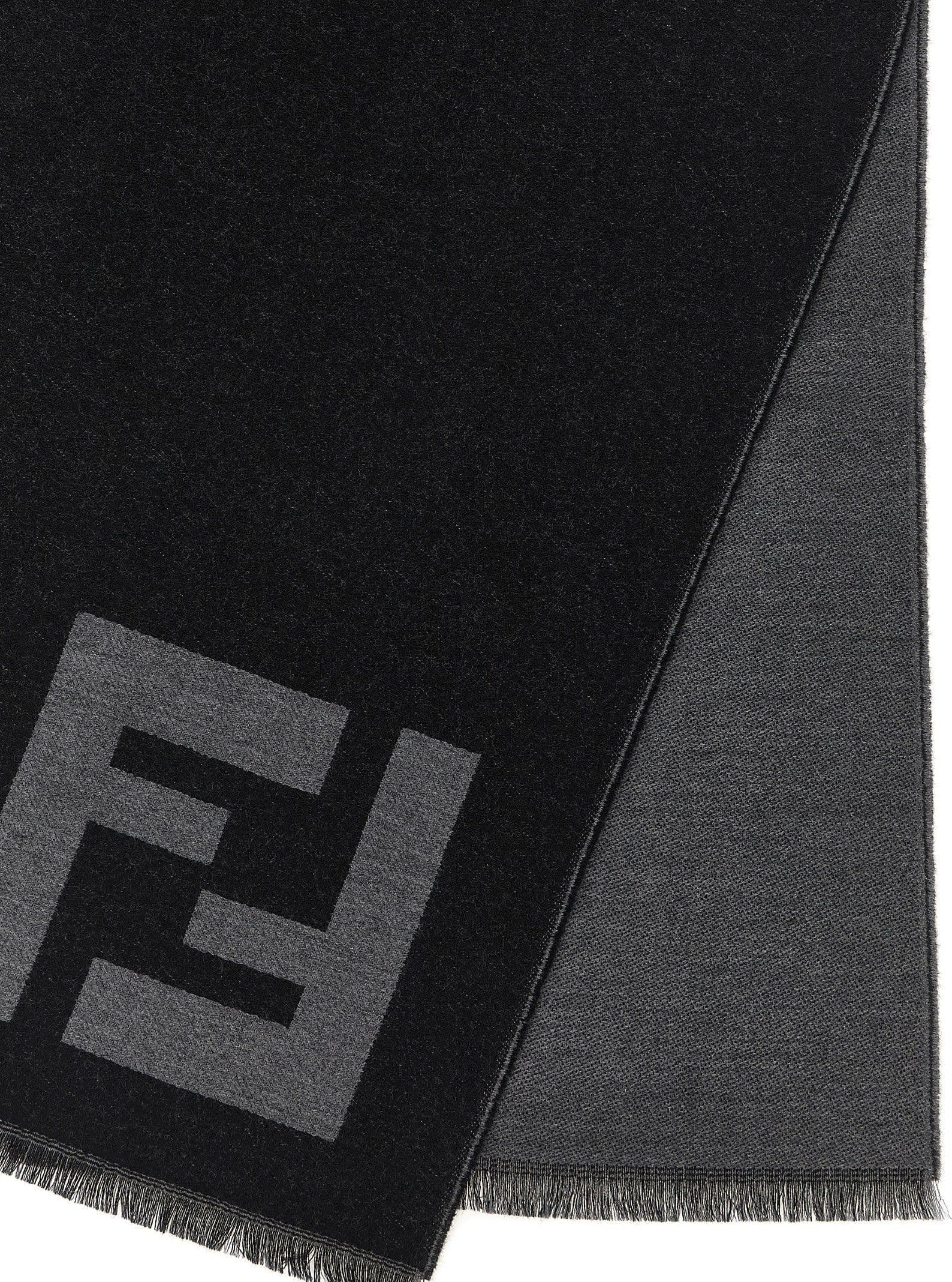 Fendi Black Virgin Wool Scarf - 3