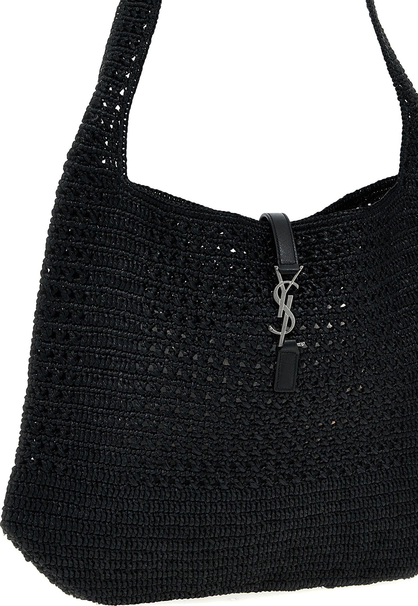 Saint Laurent Black Raffia Tote Bag - 3