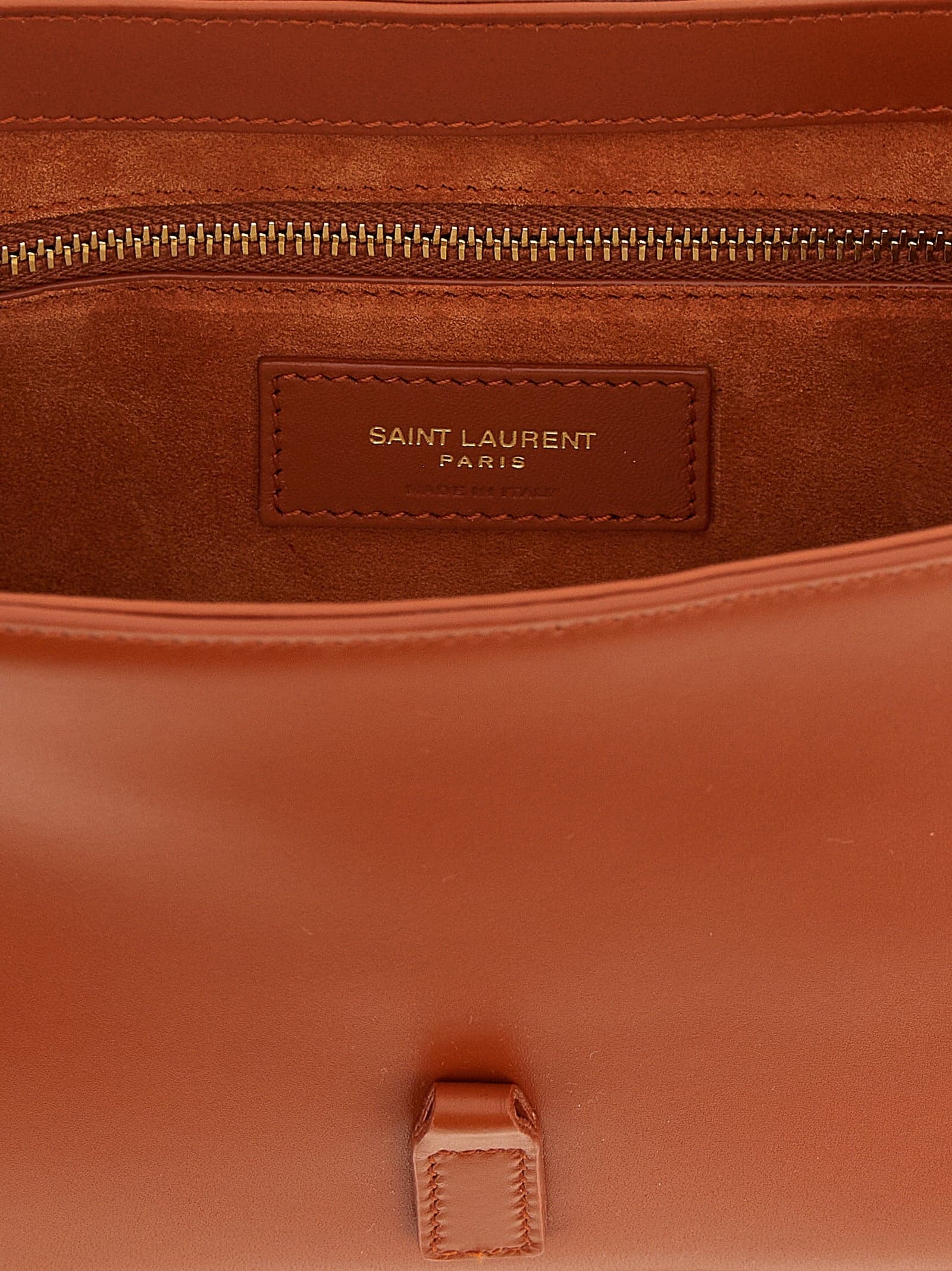 Saint Laurent Orange Calfskin Shoulder Bag - 4