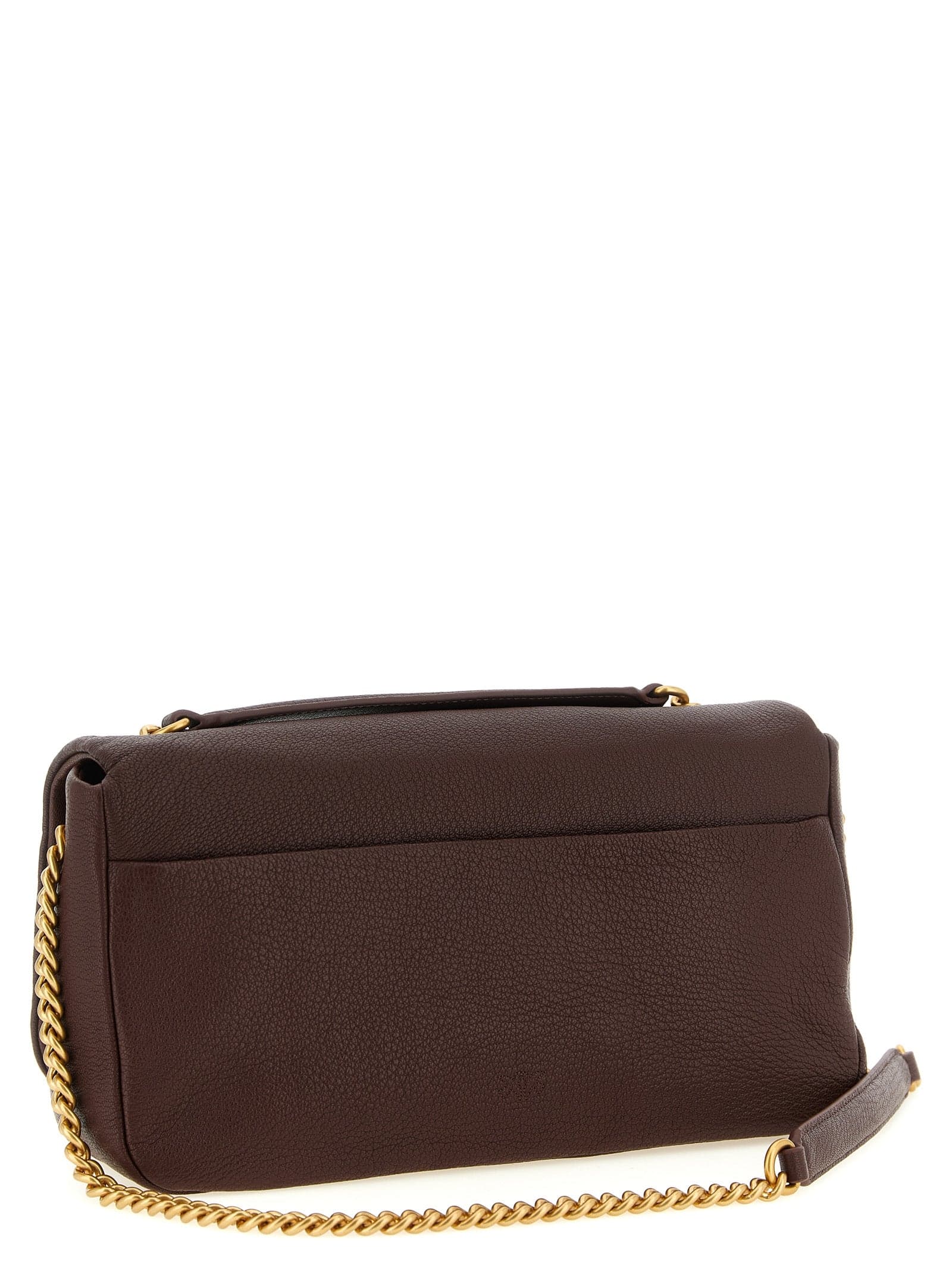 PINKO Brown Lamb Leather Shoulder Bag - 2