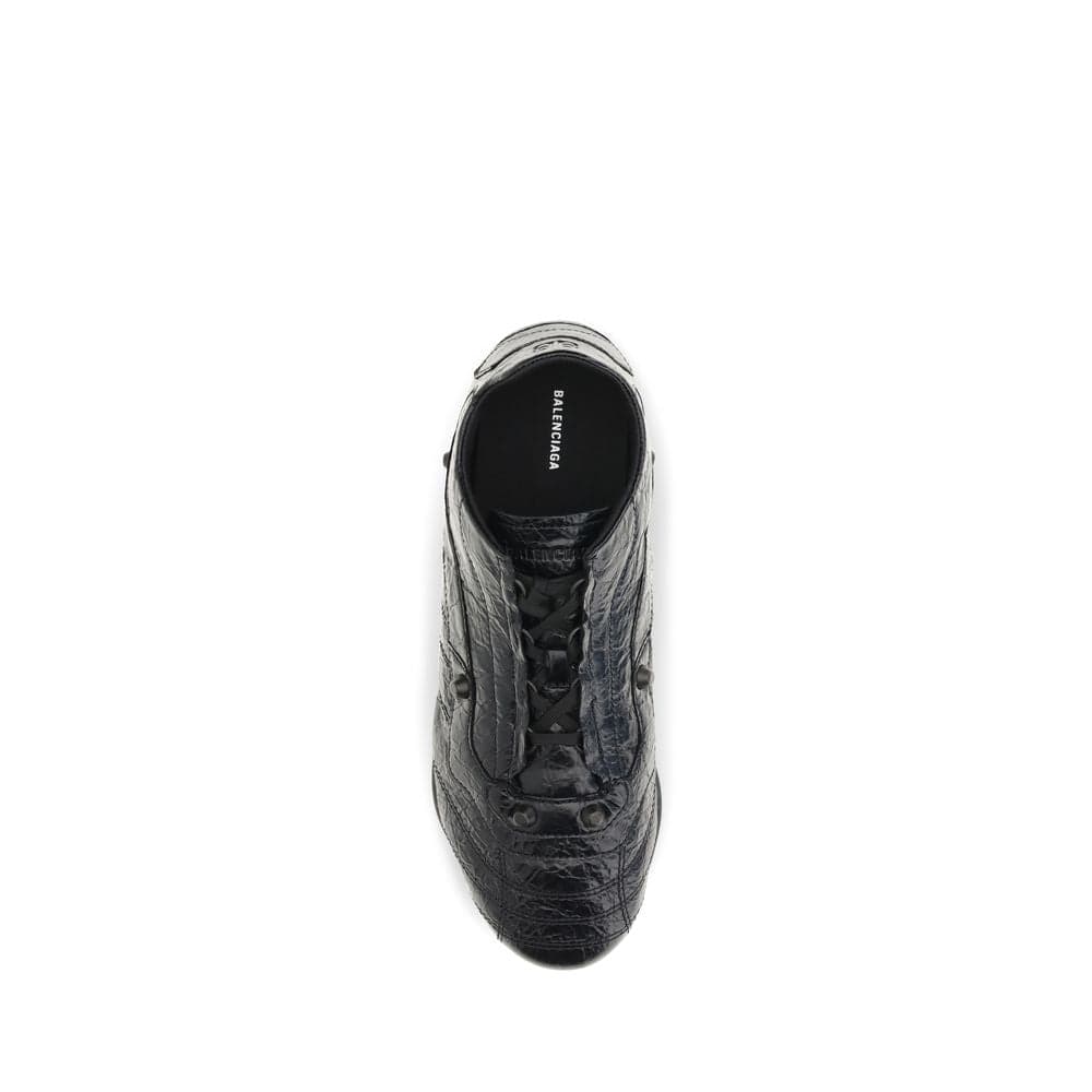 Balenciaga Black Calf Leather Bos Taurus Athletic Sneakers - 4