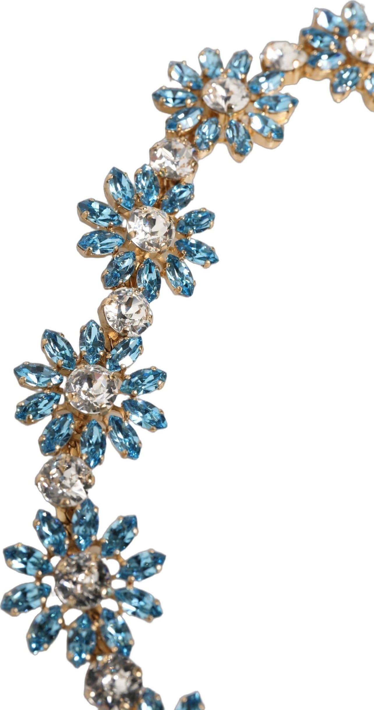 Dolce & Gabbana Green Leather Daisy Crystal Embellished Waist Belt - 3