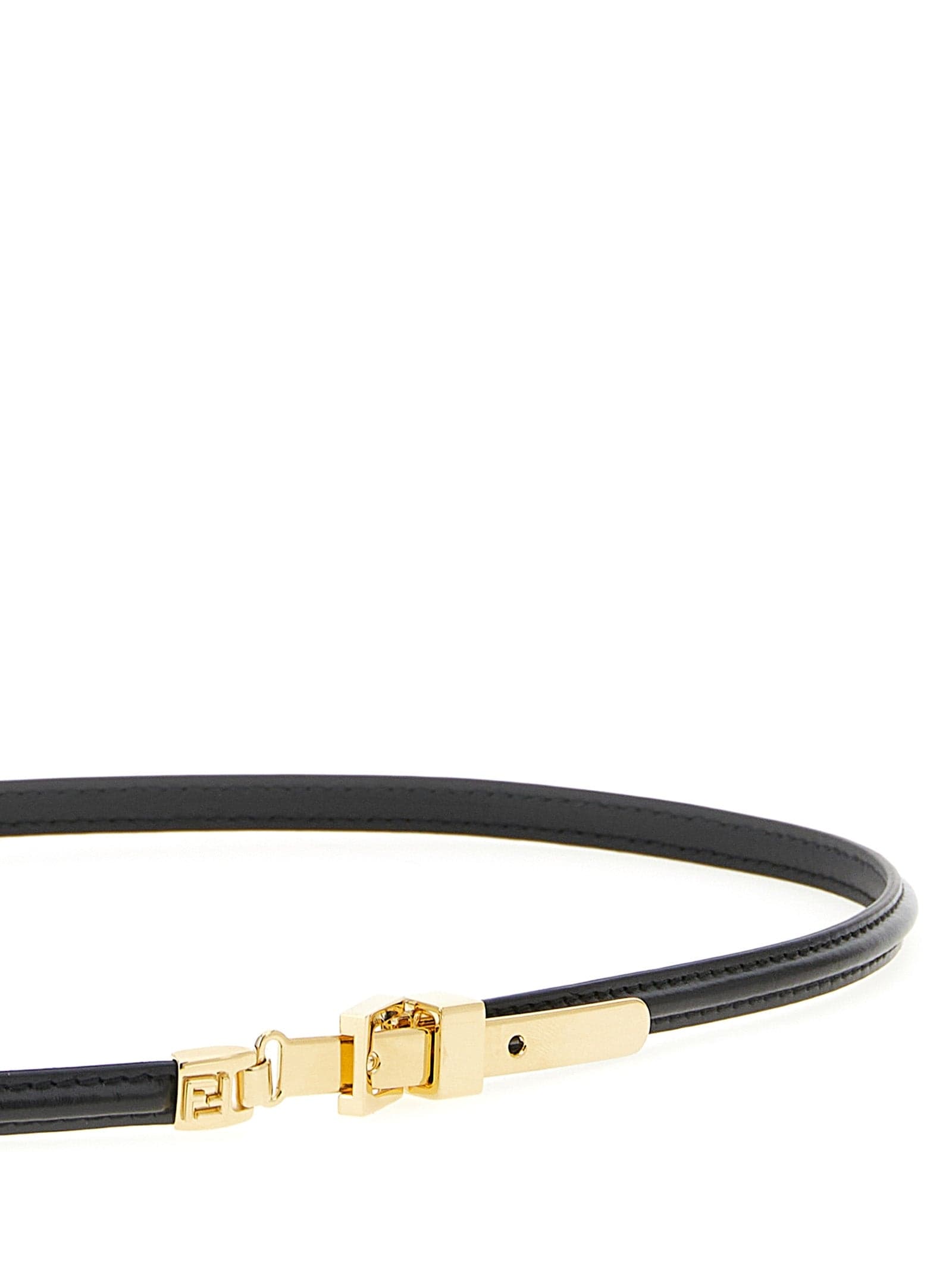 Fendi Black Calfskin Thin Belt - 3