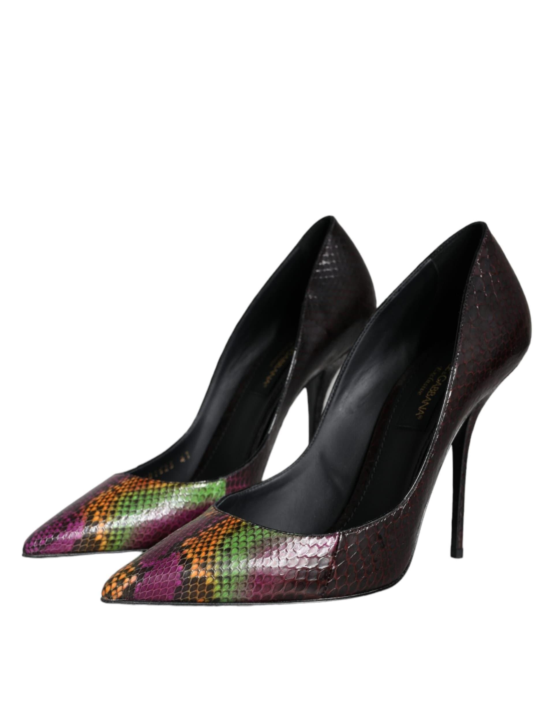 Dolce & Gabbana Multicolor Exotic Leather Heels Pumps Shoes - 2