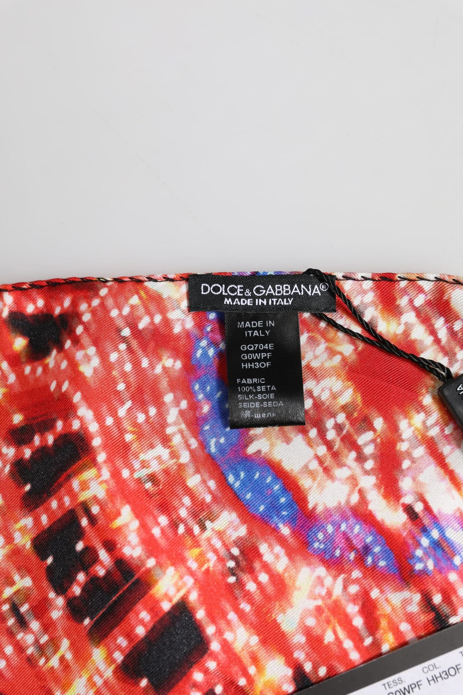 Dolce & Gabbana Black Multicolor Print Square Foulard Scarf - 5