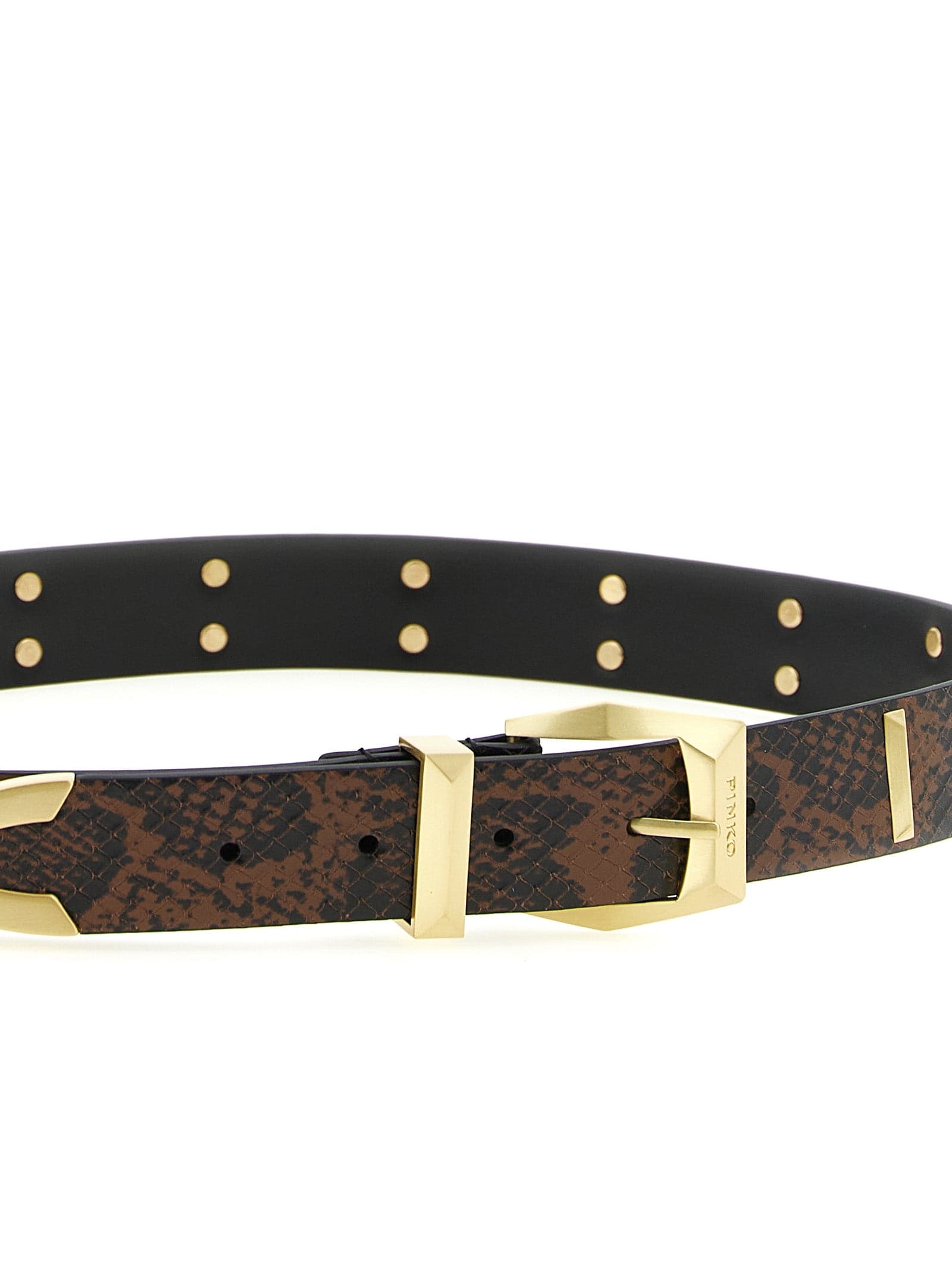 PINKO Gray Calfskin Regular Belt - 3