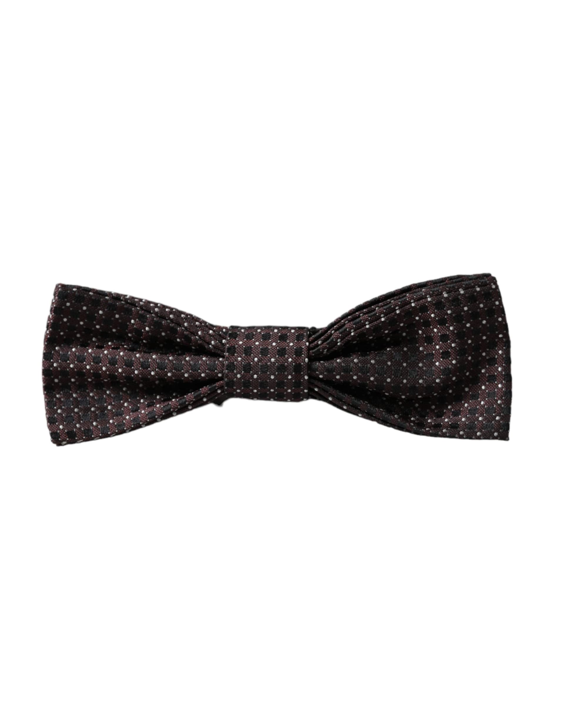 Dolce & Gabbana Brown Fantasy Silk Adjustable Neck Men Papillon Bow Tie - 5