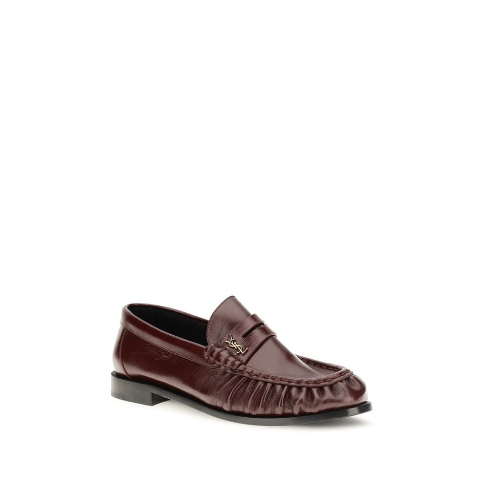 Saint Laurent Bordeaux Lamb Ovis Aries Aries Slip-On Loafers - 2