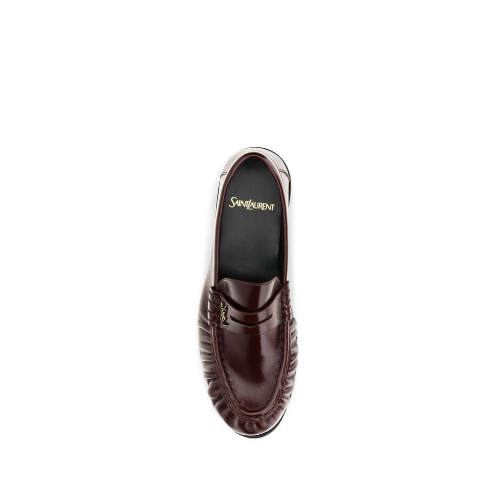 Saint Laurent Bordeaux Lamb Ovis Aries Aries Slip-On Loafers - 4