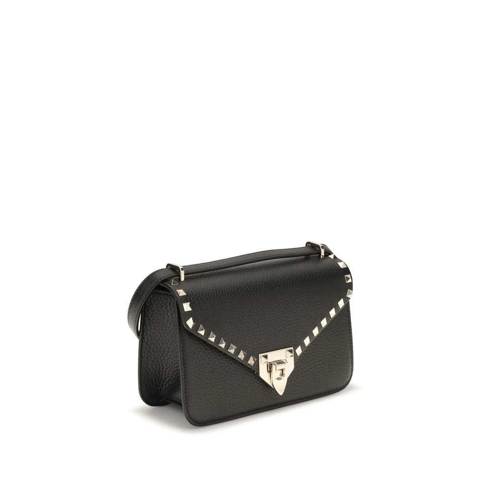 Valentino Garavani Black Calf Leather Bos Taurus Shoulder Bag - 2