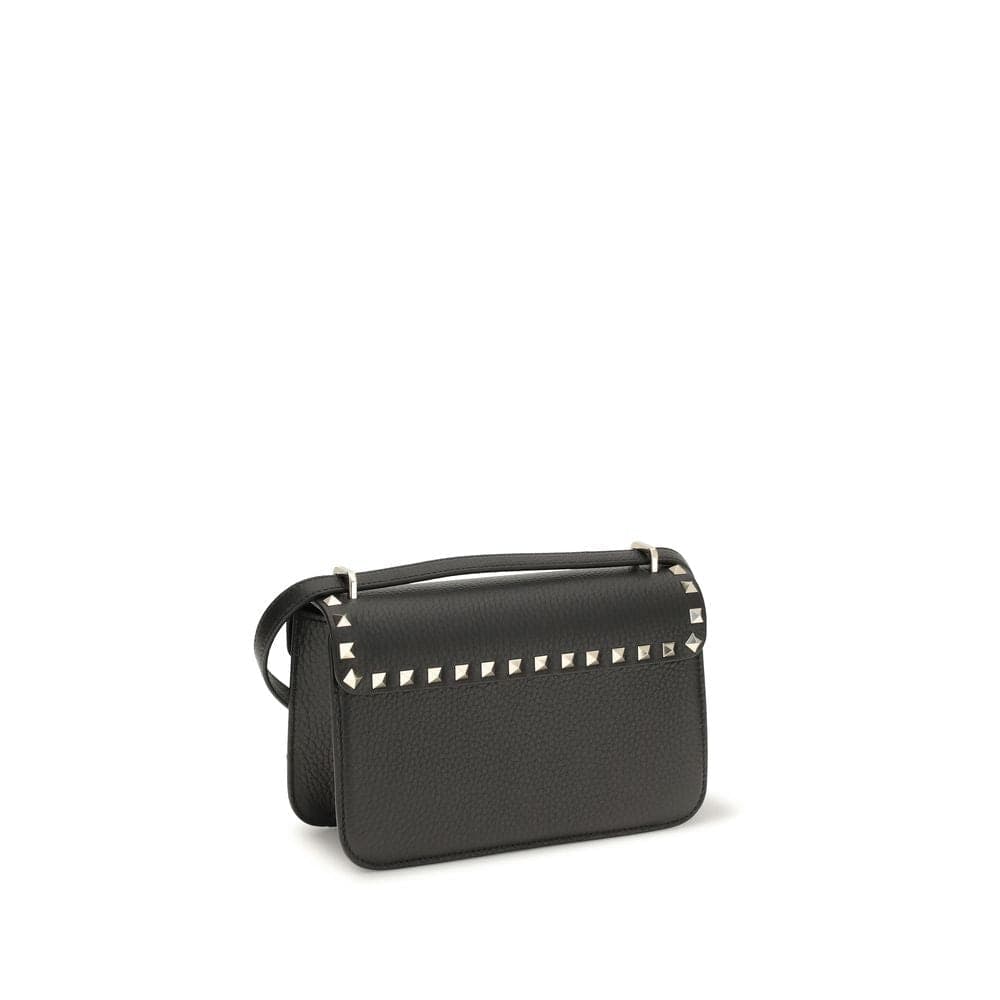 Valentino Garavani Black Calf Leather Bos Taurus Shoulder Bag - 3