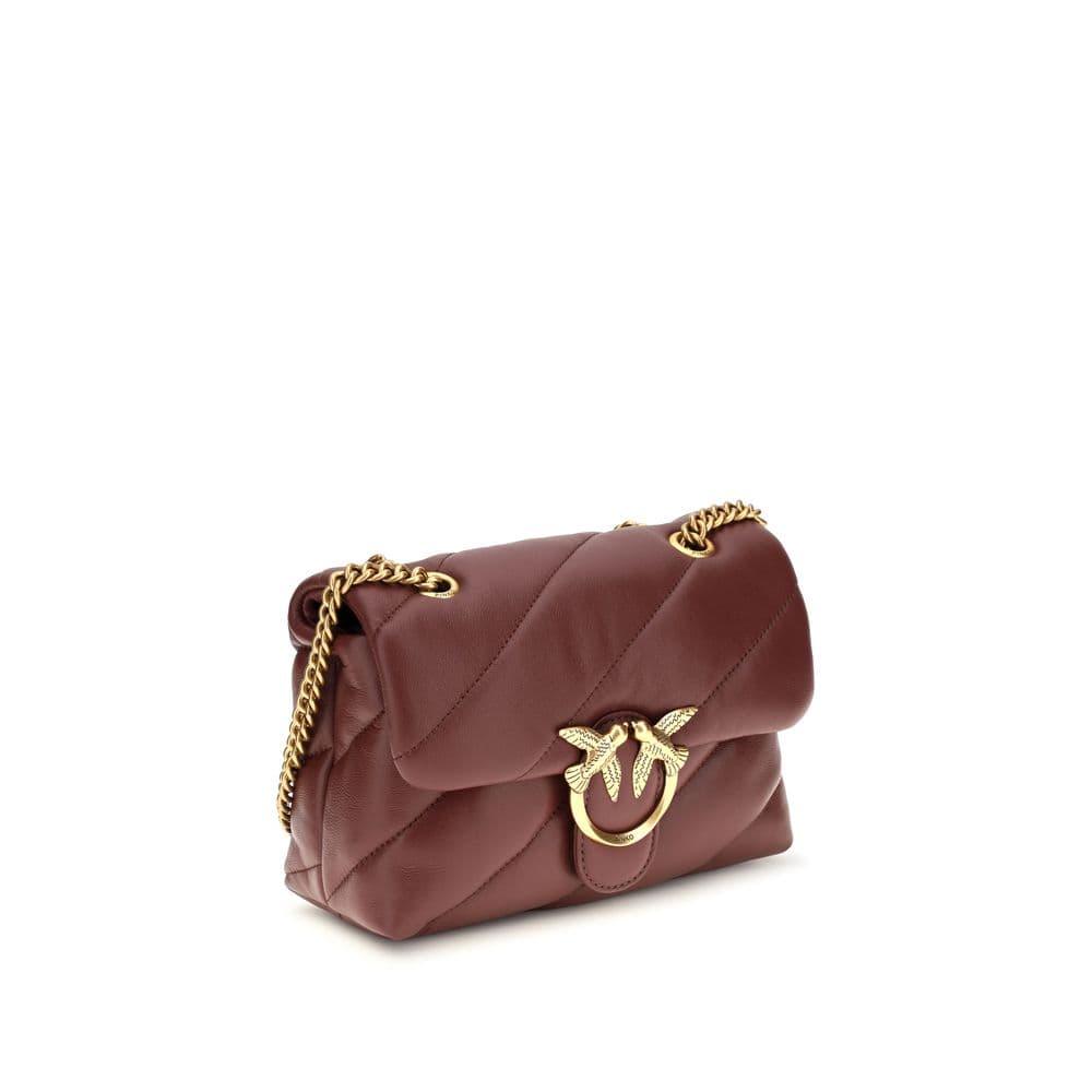 PINKO Bordeaux Calf Leather Bos Taurus Shoulder Bag - 2