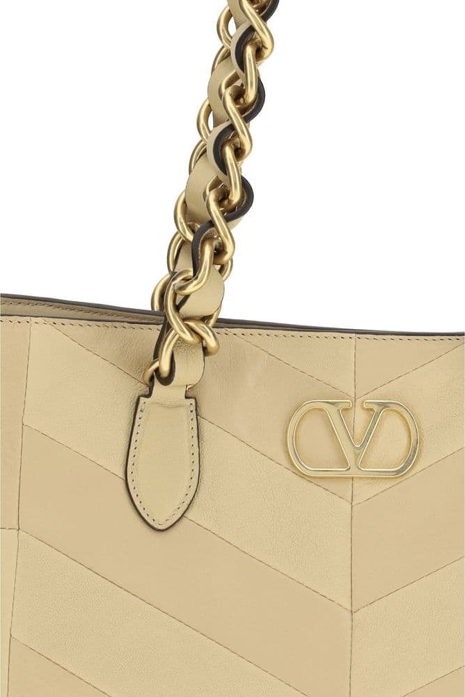 Valentino Garavani Gold Napa Leather / Calf Bos Taurus Shoulder Bag - 4