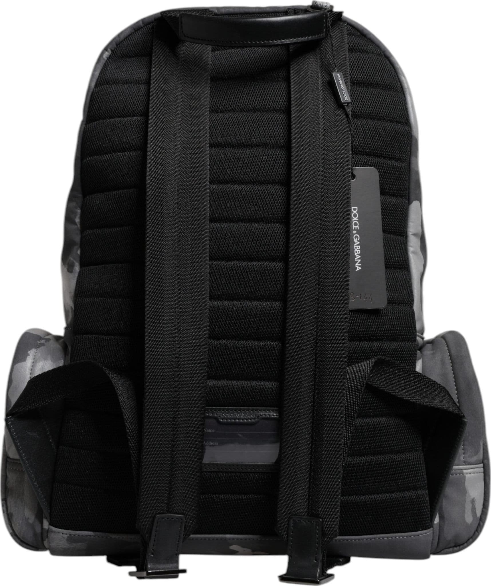 Dolce & Gabbana Gray Cotton Camouflage Logo Plaque Backpack Bag - 5