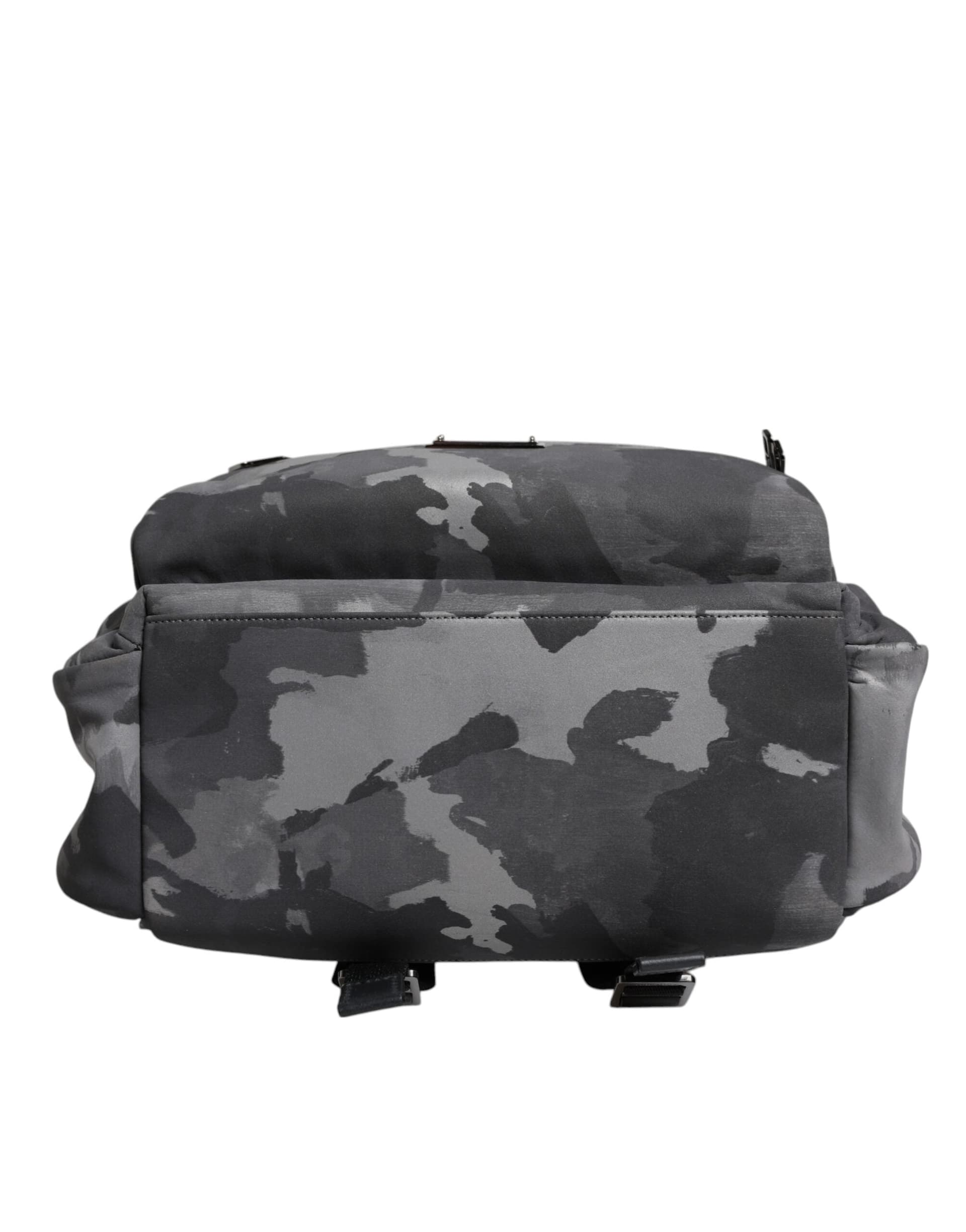 Dolce & Gabbana Gray Cotton Camouflage Logo Plaque Backpack Bag - 6