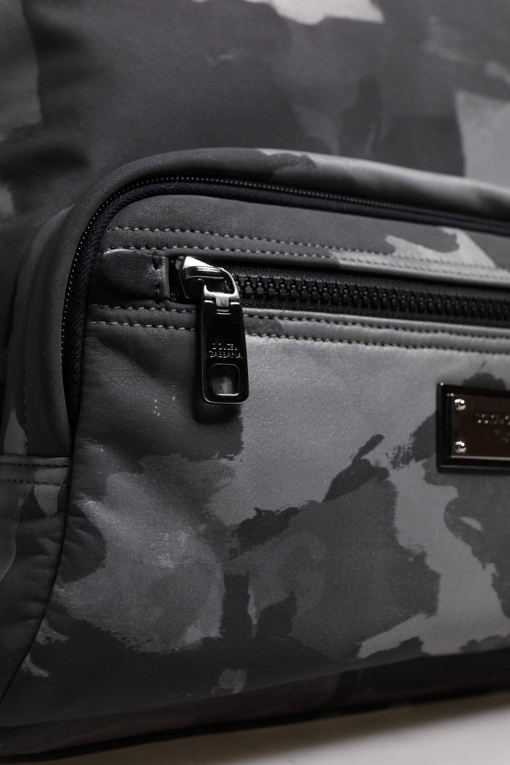 Dolce & Gabbana Gray Cotton Camouflage Logo Plaque Backpack Bag - 8