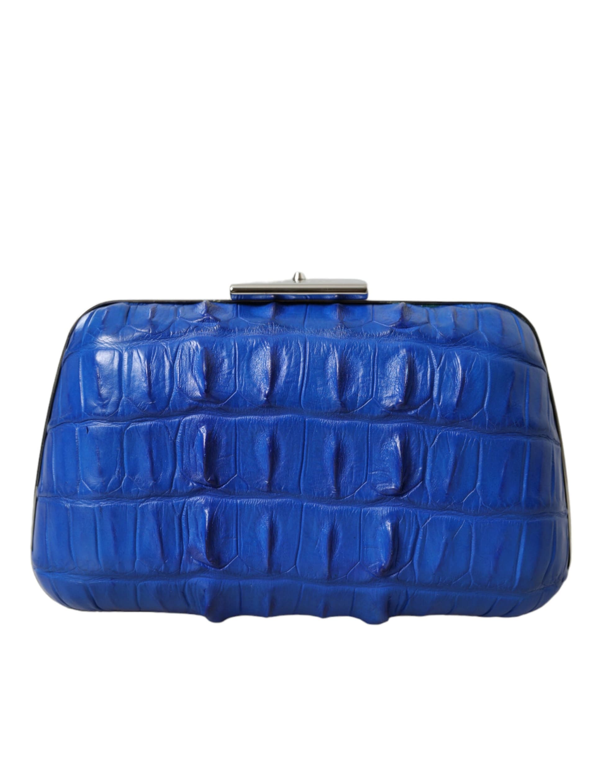 Balenciaga Blue Exotic Skin Leather Shoulder Crossbody Box Clutch Bag - 2
