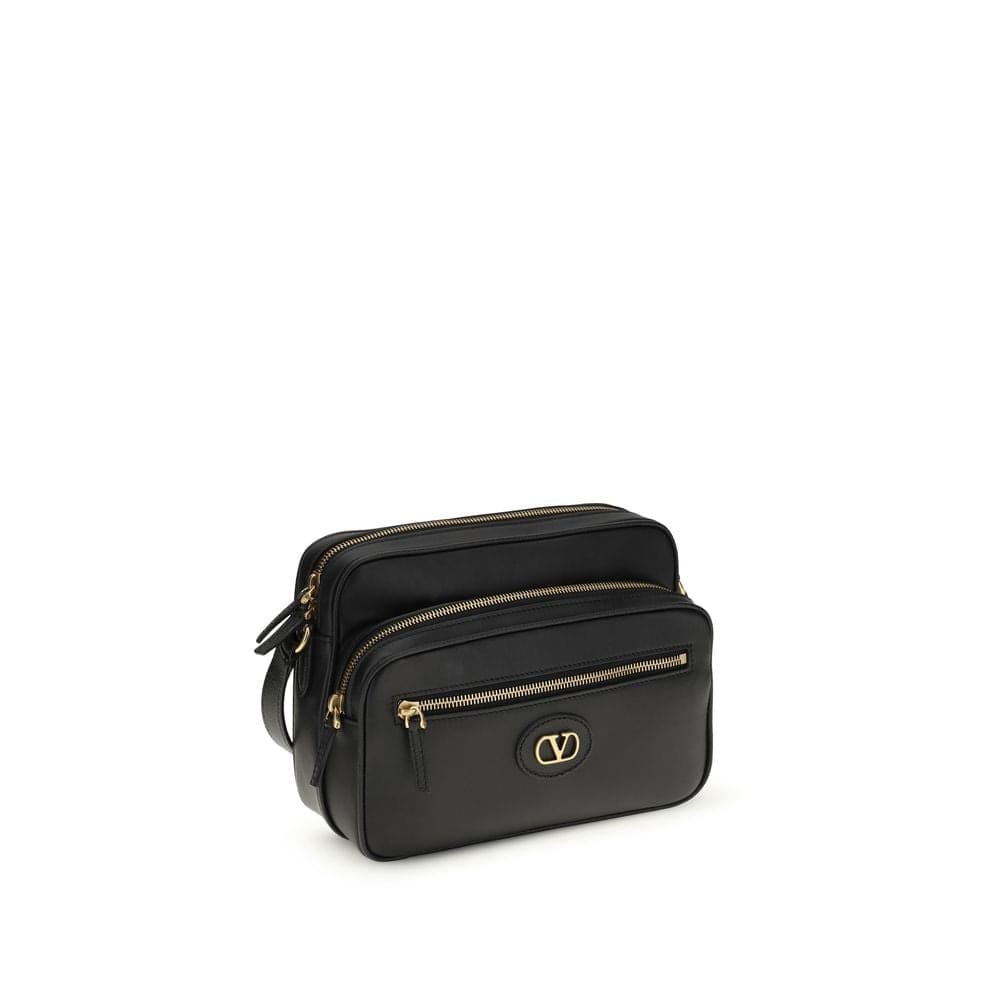 Valentino Garavani Black Calf Leather Bos Taurus Shoulder Bag - 2