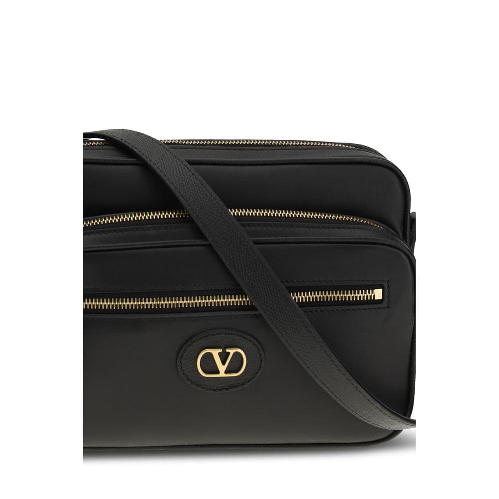 Valentino Garavani Black Calf Leather Bos Taurus Shoulder Bag - 4