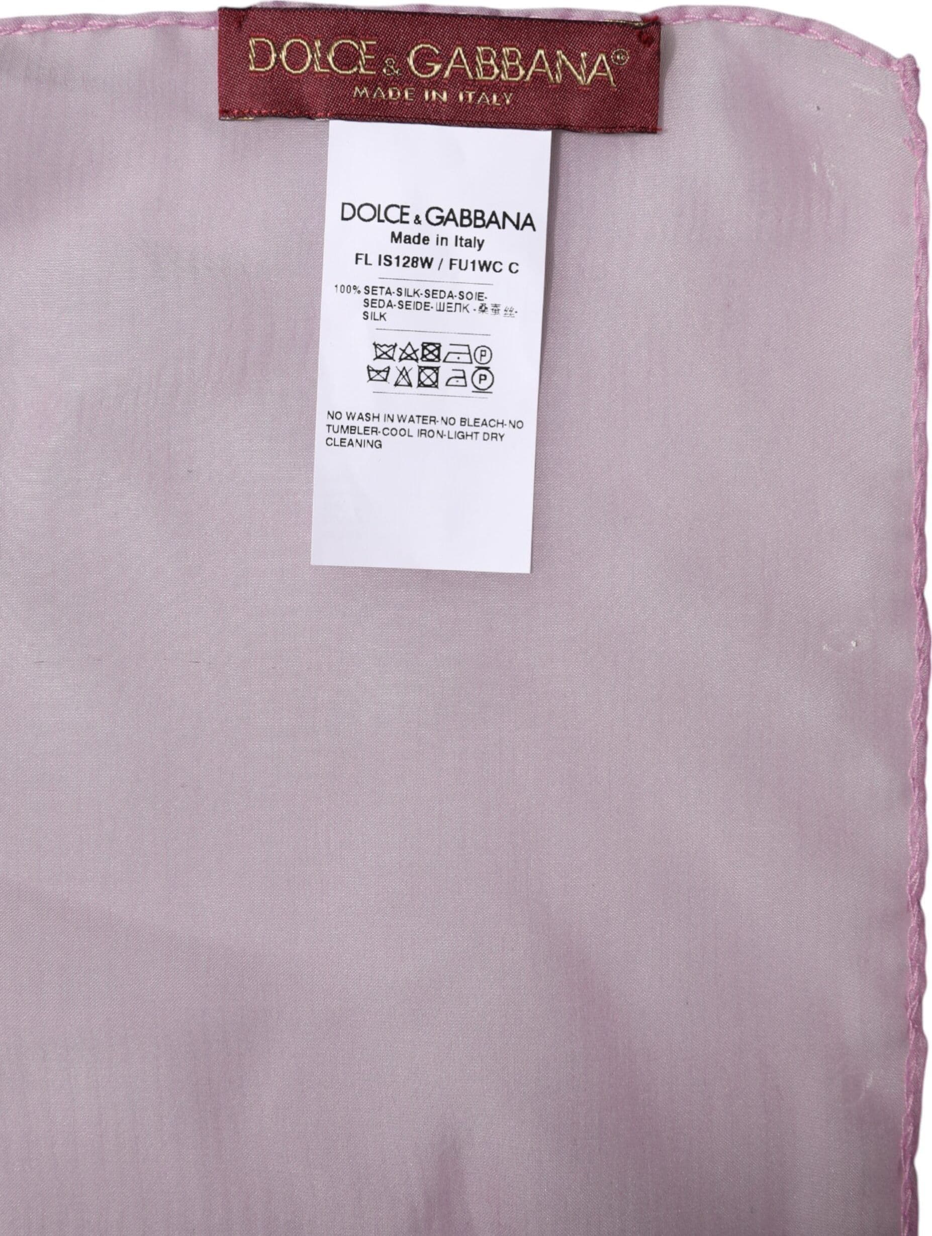 Dolce & Gabbana Pink Silk Rectangle Women Wrap Shawl Scarf - 6